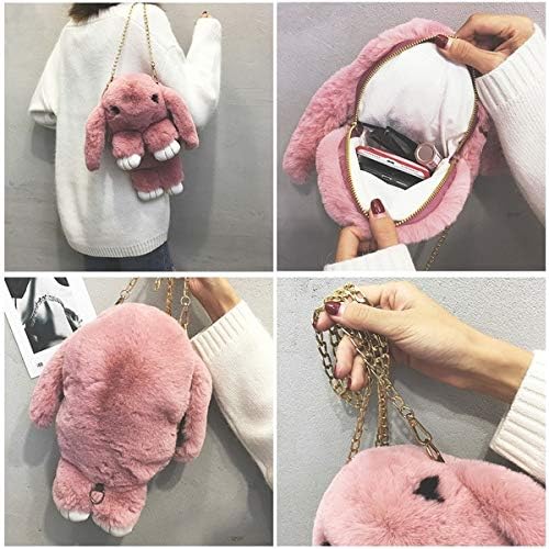 Cute Plush Rabbit Sling Bag for Women & Girls - Soft Fluffy Bunny Shoulder Bag Crossbody Purse - Multicolor Fashion Accessory for Casual Outings, Travel, and Everyday Use