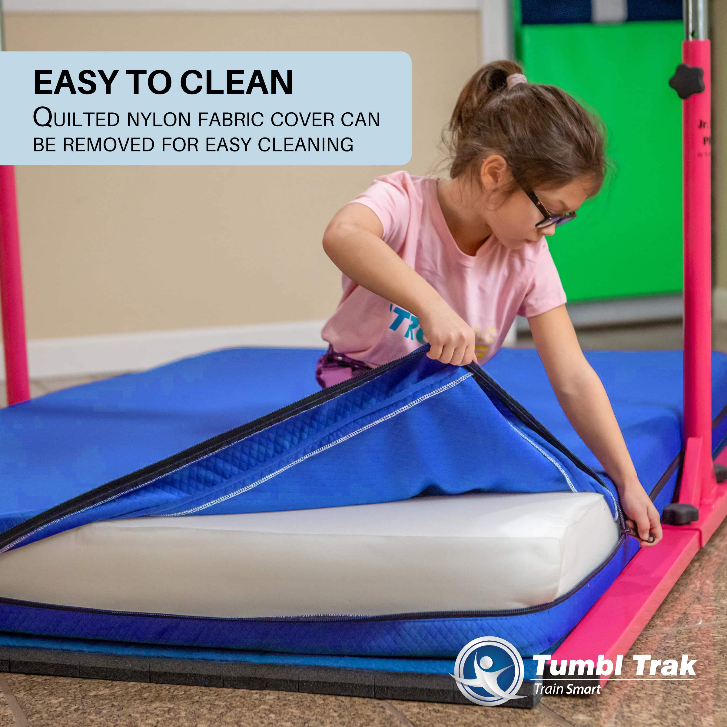 Tumbl Trak 4ft x 6ft x 6in Gymnastics Practice Mat - Thick Soft Landing Pillow Mat for Home Training, Tumbling, Cheerleading & Yoga | Perfect for Kids & Adults Home Gym Equipment