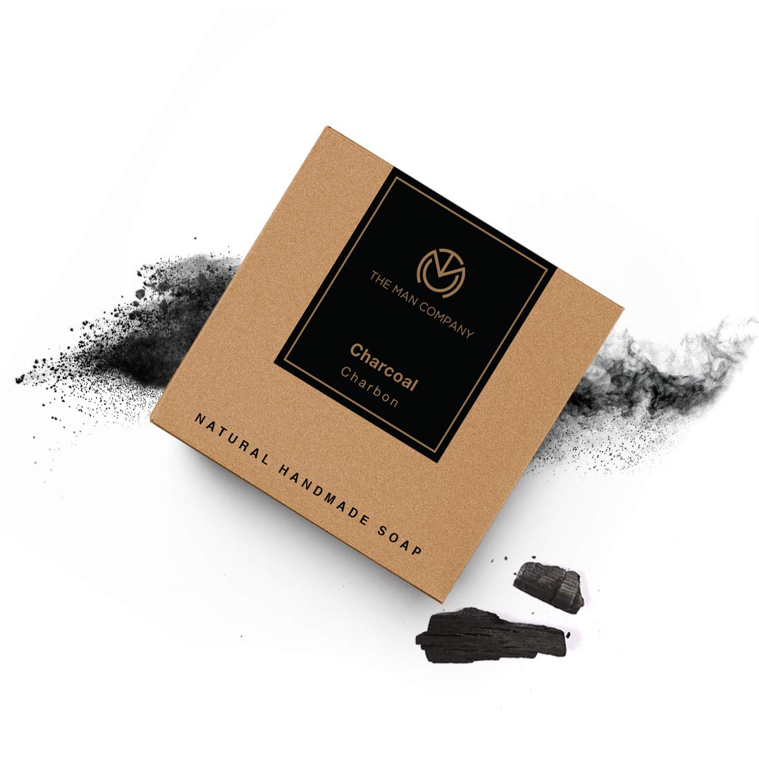 The Man Company Activated Charcoal Natural Handmade Soap - Tan & Dead Skin Remover (125g) | Deep Cleansing Face & Body Wash for Men | Perfect for Daily Skincare & Acne Treatment