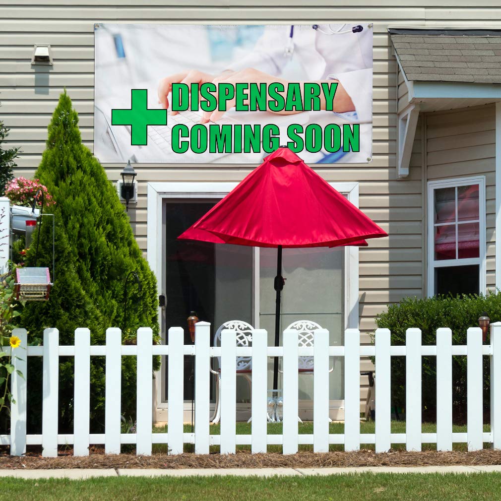 Custom Vinyl Banner - Weatherproof & Durable 48x96 Inches with 8 Grommets | Perfect for Dispensary Coming Soon Signs, Business Advertising & Outdoor Yard Signs | Multiple Sizes Available for Retail, Industrial & Event Use