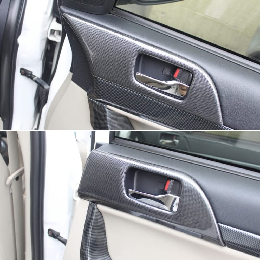Carbon Fiber Black Inner Door Handle Bowl Cover Trim for Mitsubishi Lancer 2008-2017 (4pcs) - Upgrade Your Car Interior with Durable & Stylish Accessories for Enhanced Driving Experience