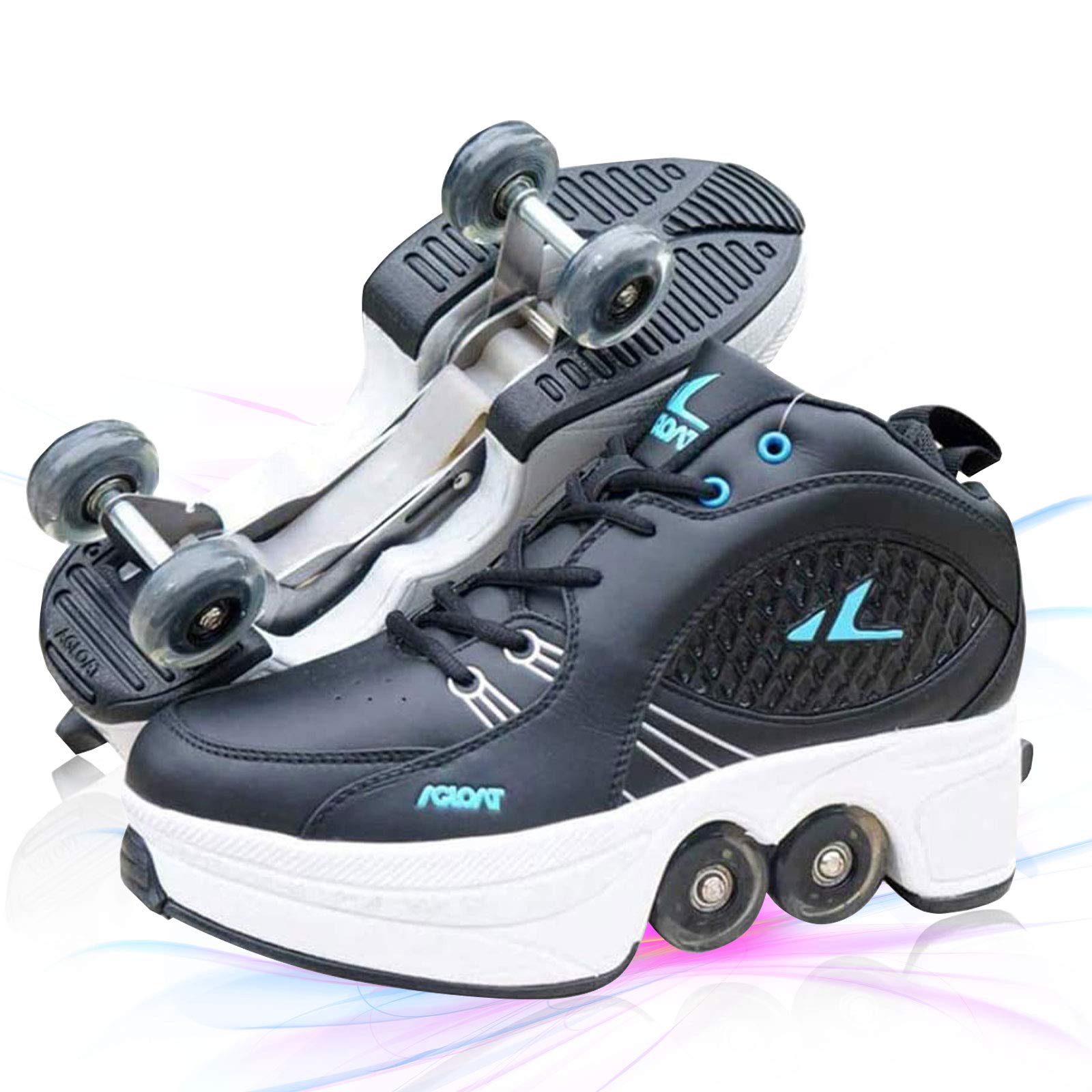 Rong - Retractable Roller Skates Shoes for Women & Men | Convertible Skating Shoes with Wheels for Parkour & Outdoor Fun | Ideal for Boys, Girls & Adults | Perfect for Commuting, Fitness & Recreation