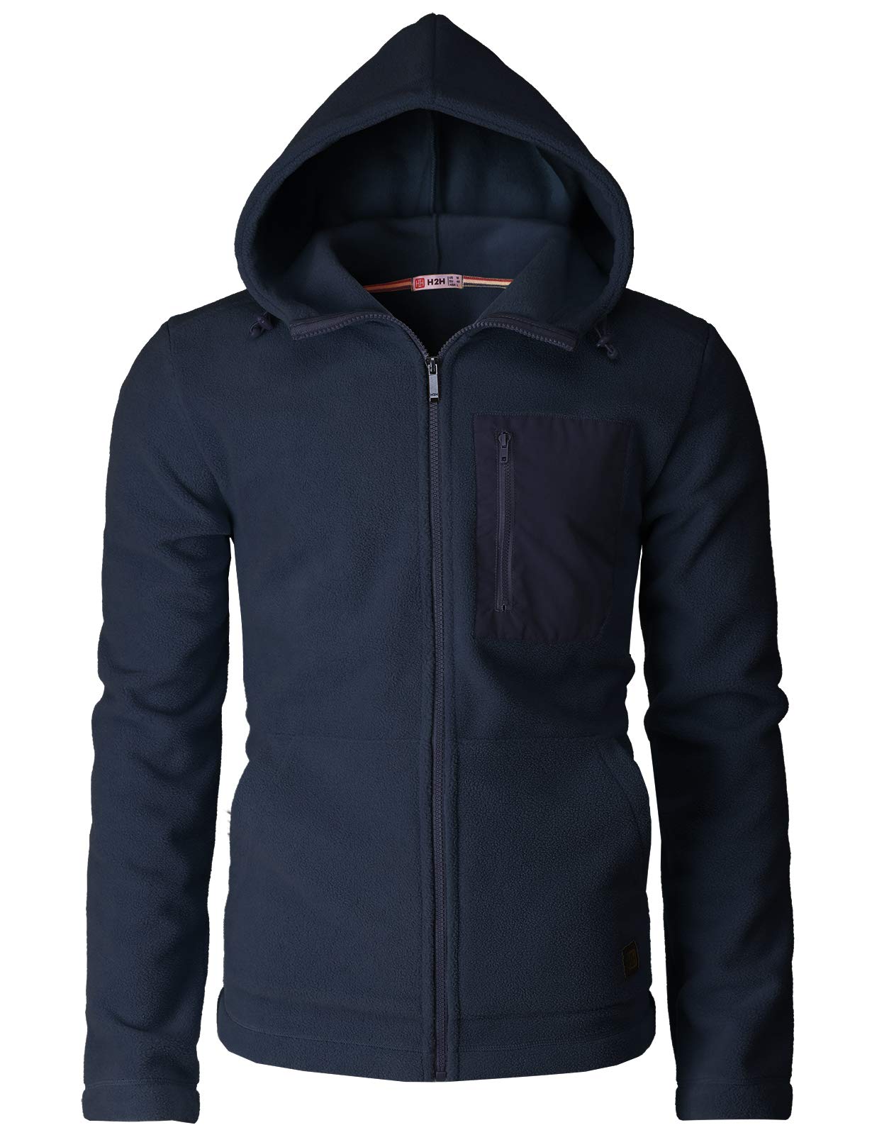 Men's Slim Fit Zip-Up Fleece Jacket - Lightweight Thermal Winter Coat for Outdoor Activities, Hiking & Casual Wear | H2H Casual Fleece Jacket for Men