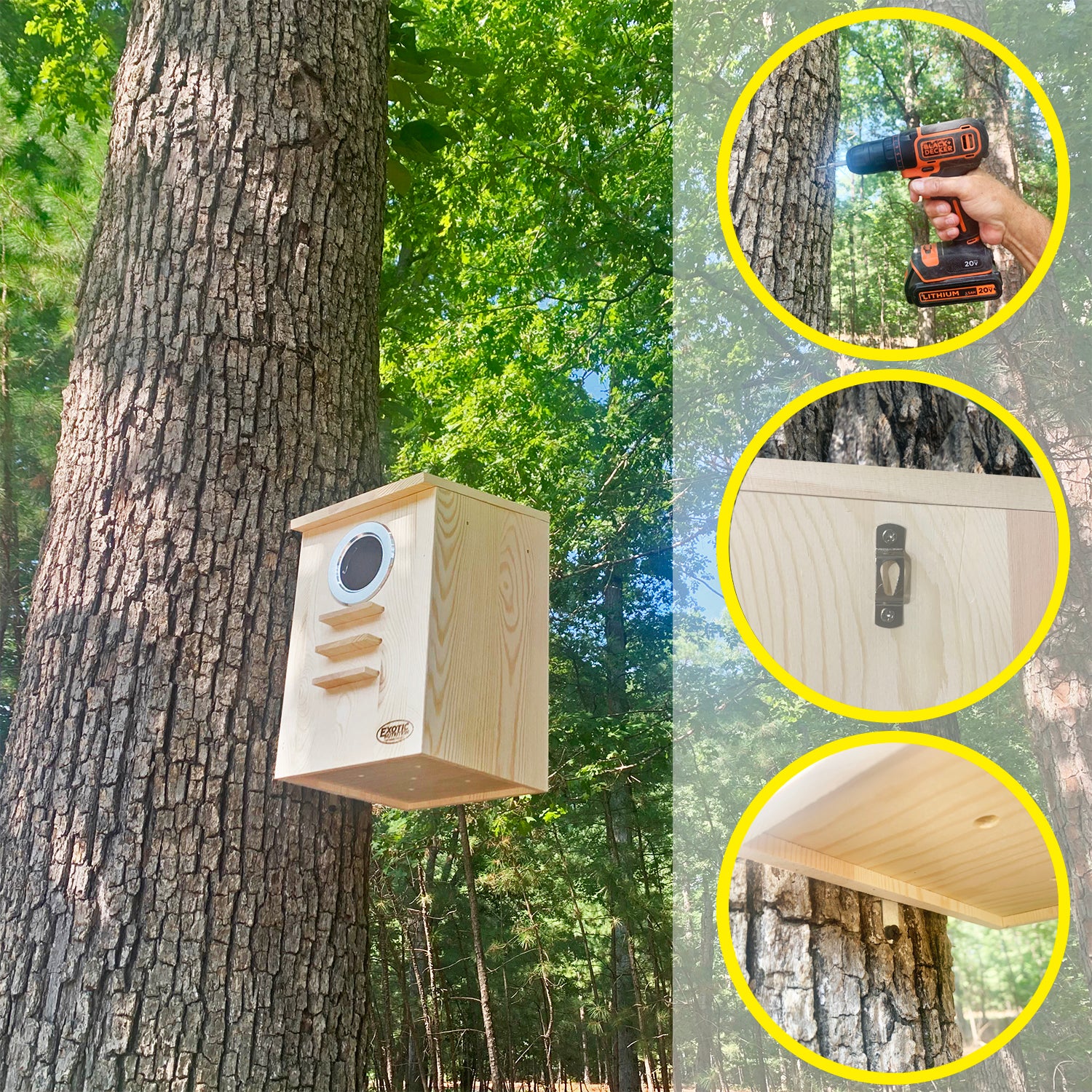 Squirrel Nest Box - Durable Wooden Outdoor Squirrel House for Backyard, Garden & Wildlife Habitat - Perfect for Squirrel Watching & Nature Lovers
