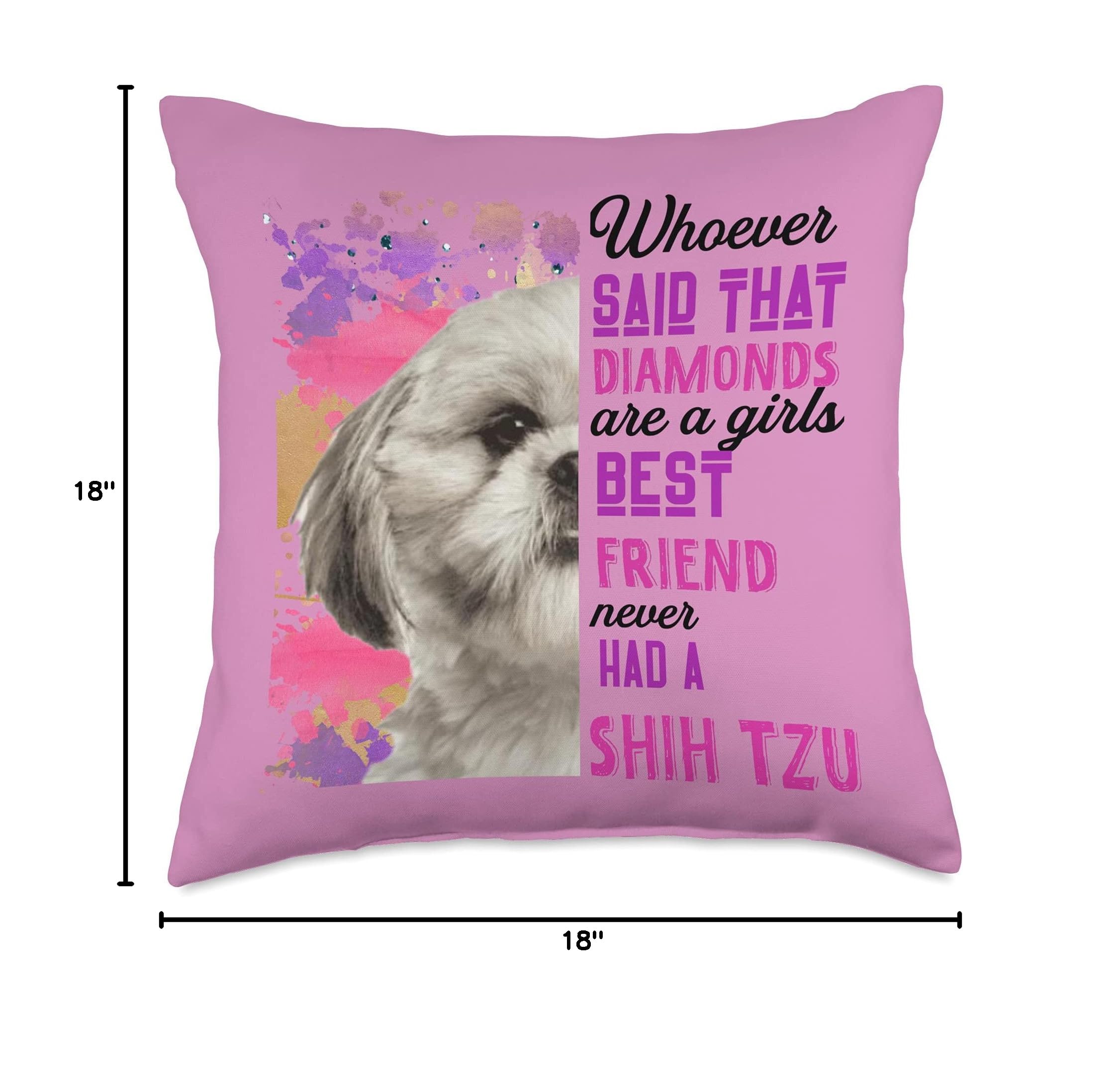 Funny Shih Tzu Dog Mom Throw Pillow - Best Friend Gift for Women, Perfect for Home Decor, Couch & Bedroom Accent