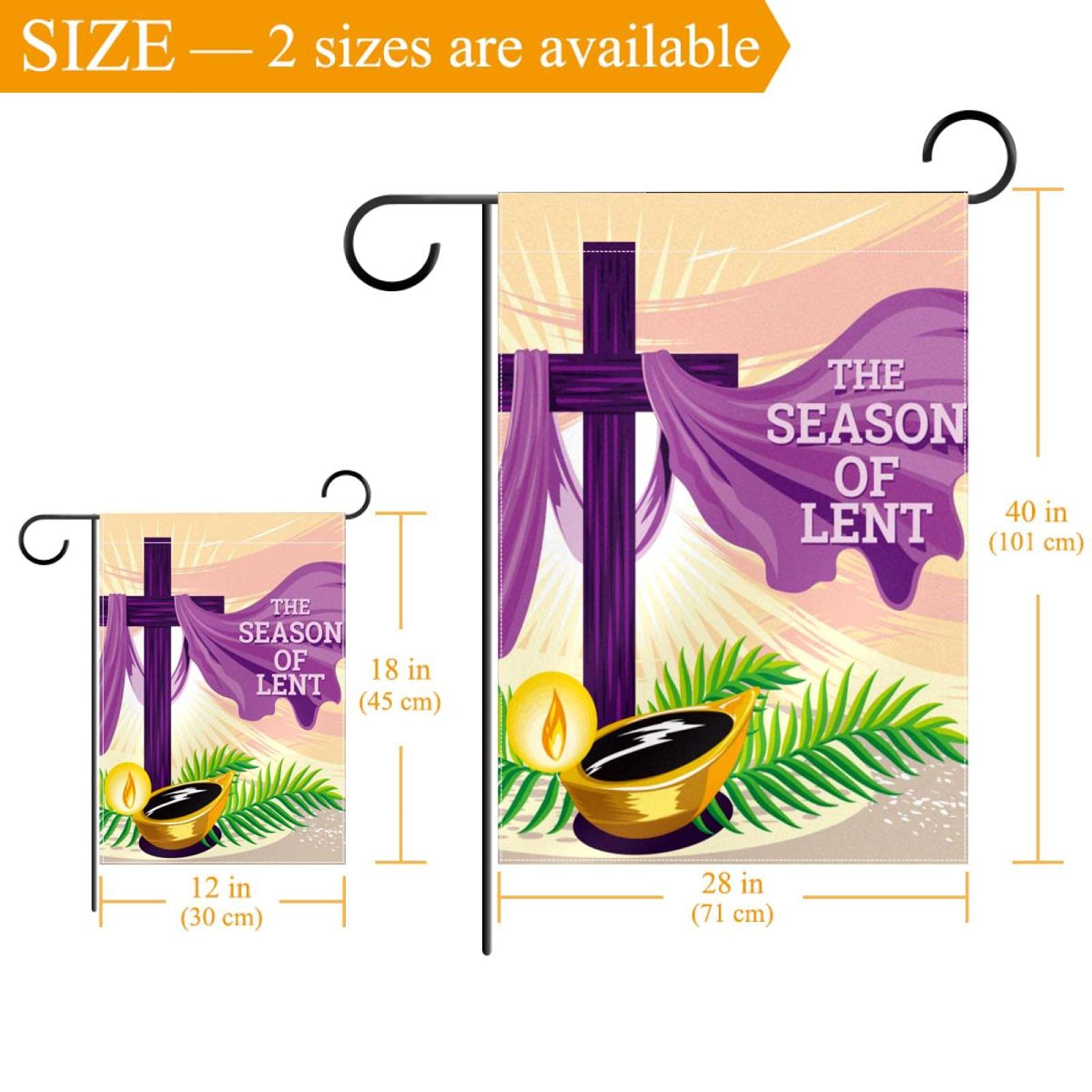 12×18 Inch Double Sided Holy Week Garden Flag - Lenten Season Yard Banner for Outdoor Decor, Easter Party & Home Decoration | Weather-Resistant Holiday Flag for Church, Porch & Garden Display