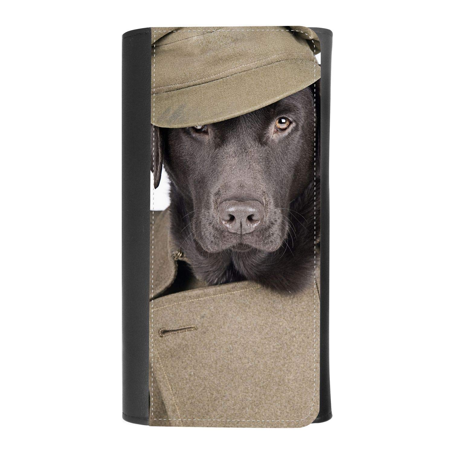 Army Uniform Sgt Labrador Women's Patterned Leather Trifold Wallet with Buckle & Credit Card Holder - Perfect for Military Enthusiasts & Everyday Use