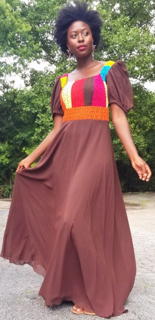 Exclusive Chiffon & African Lace Dress for Women | Elegant Party & Wedding Guest Outfit | DPX162 | Perfect for Special Occasions, Evening Events & Cultural Celebrations
