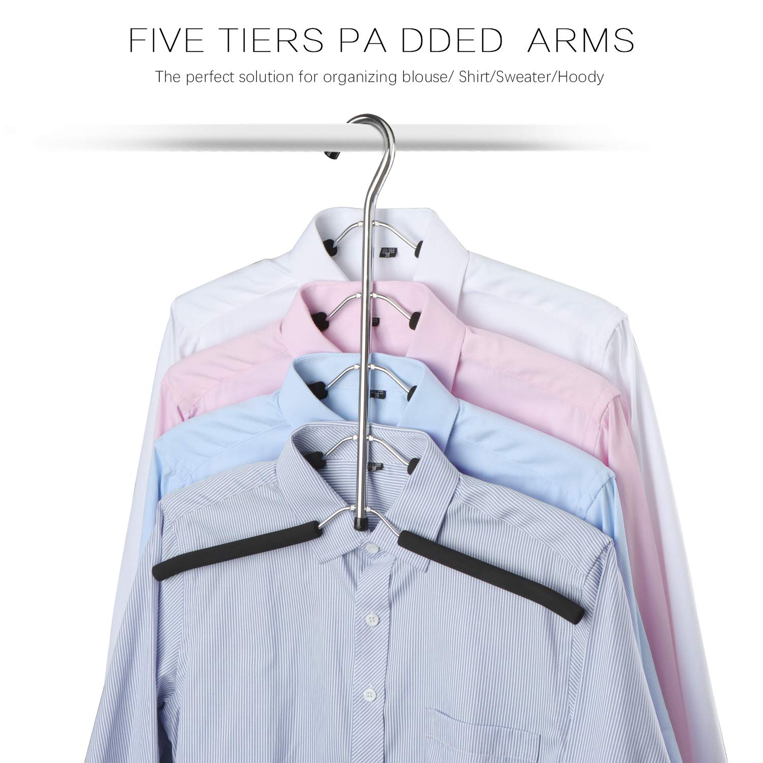 DOIOWN Stainless Steel Non-Slip Space Saving Blouse & Shirt Hangers - 2 Pack for Sweaters, Coats & Closet Organization | Perfect for Wardrobe Storage & Closet Organization