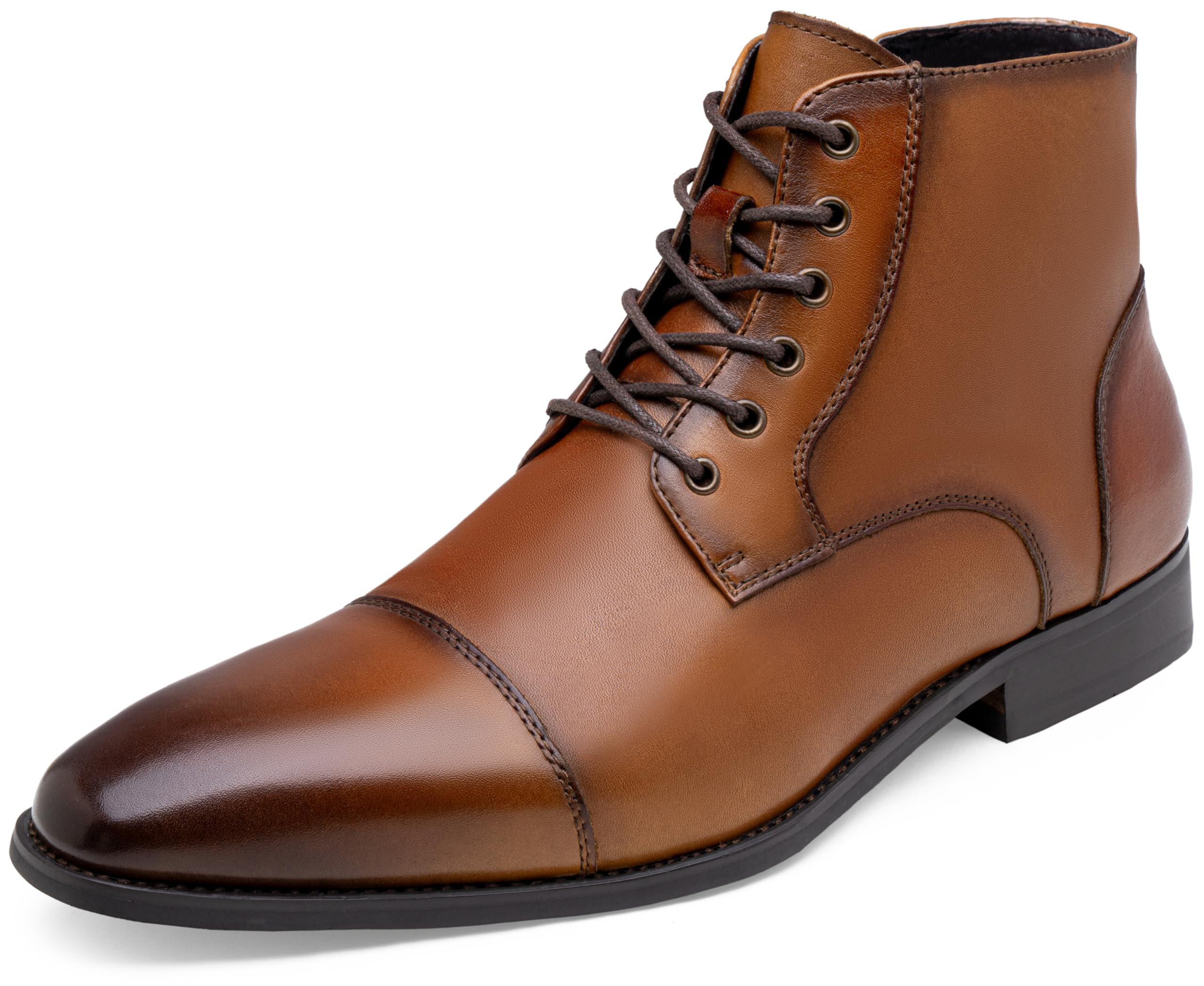 Jousen Men's Leather Dress Boots | Cap-Toe Fashion Boots for Men | Stylish & Comfortable Formal & Casual Wear | Perfect for Office, Parties & Outdoor Events