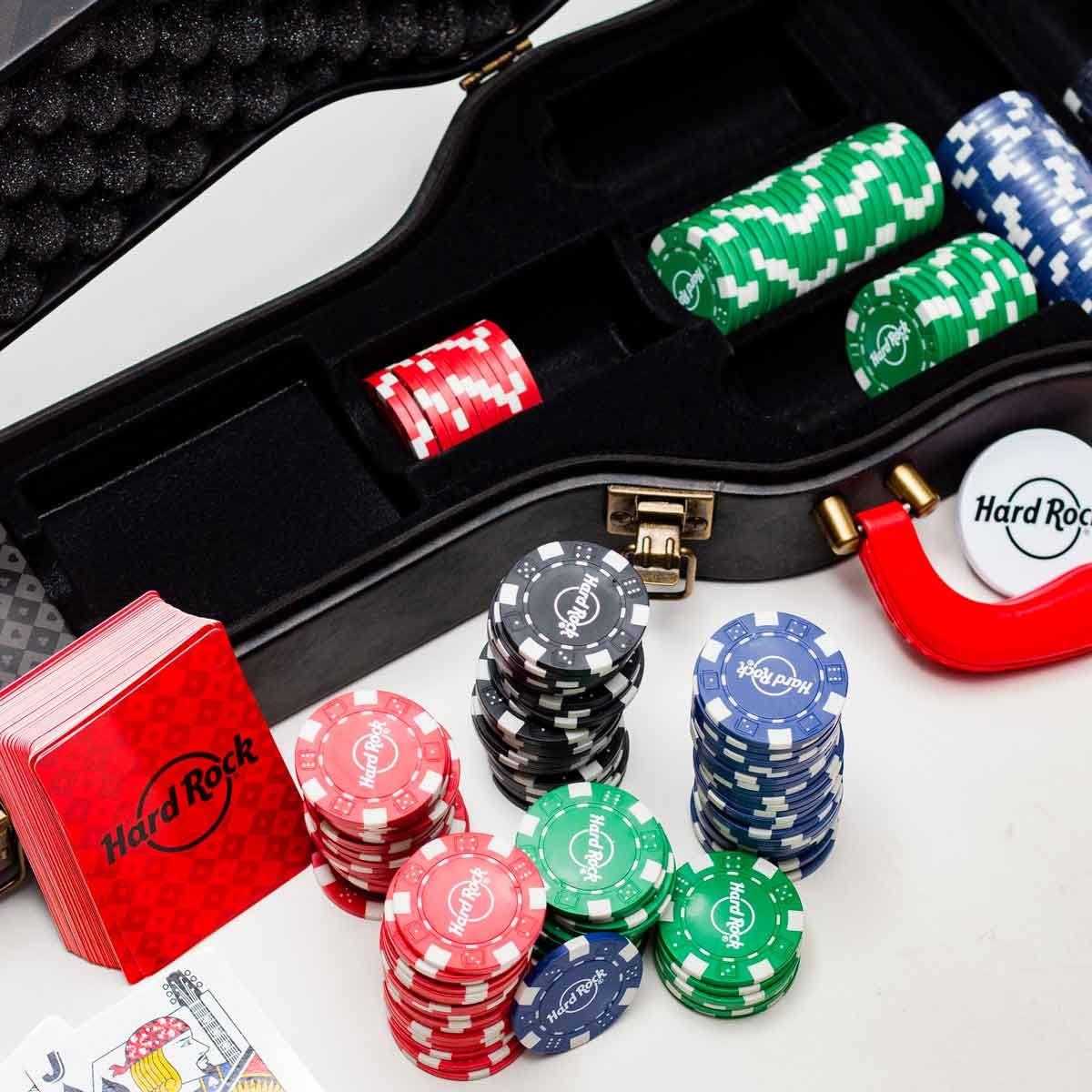 Hard Rock Guitar Shaped Poker Set with Black Case - Perfect for Casino Nights, Music Lovers & Themed Parties