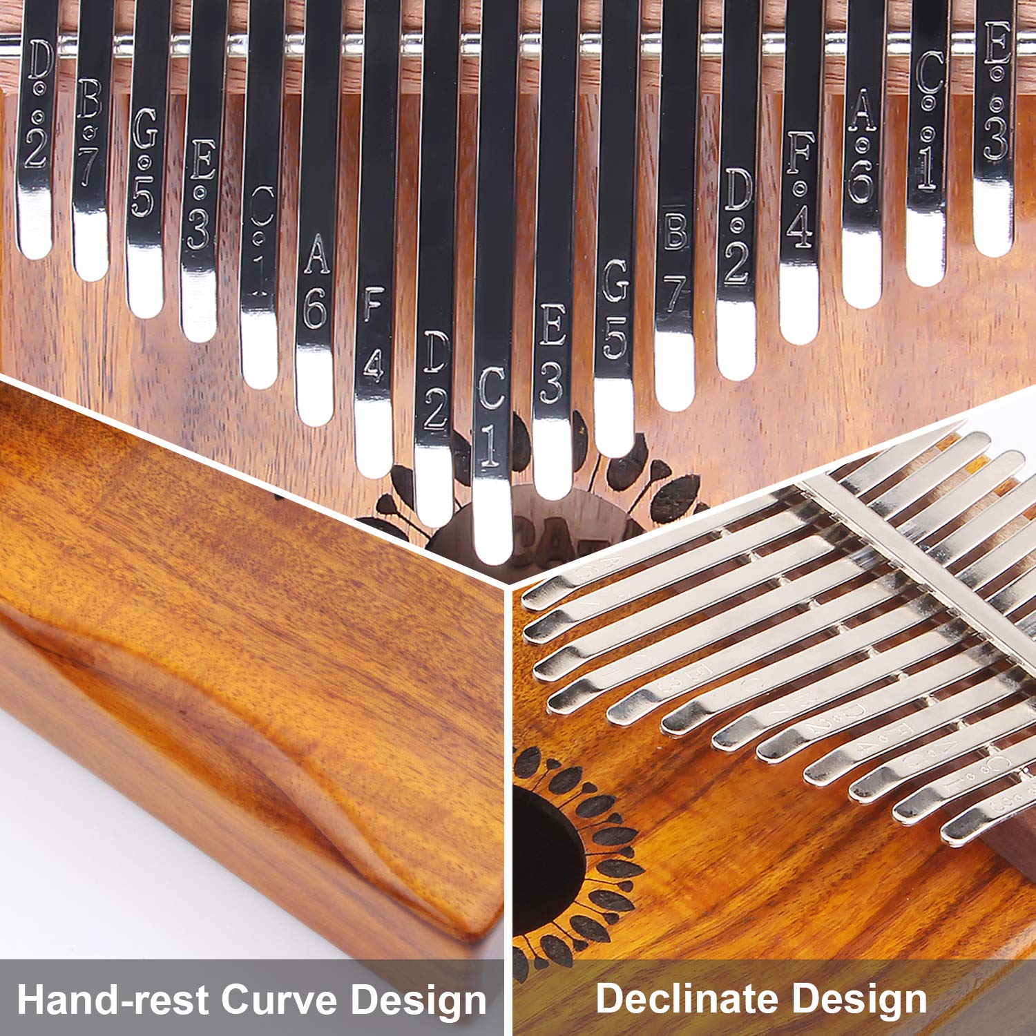 17 Key Kalimba Thumb Piano - Portable Wooden Mbira Finger Instrument for Beginners, Kids & Adults | Perfect for Relaxation, Music Therapy & Gift Giving