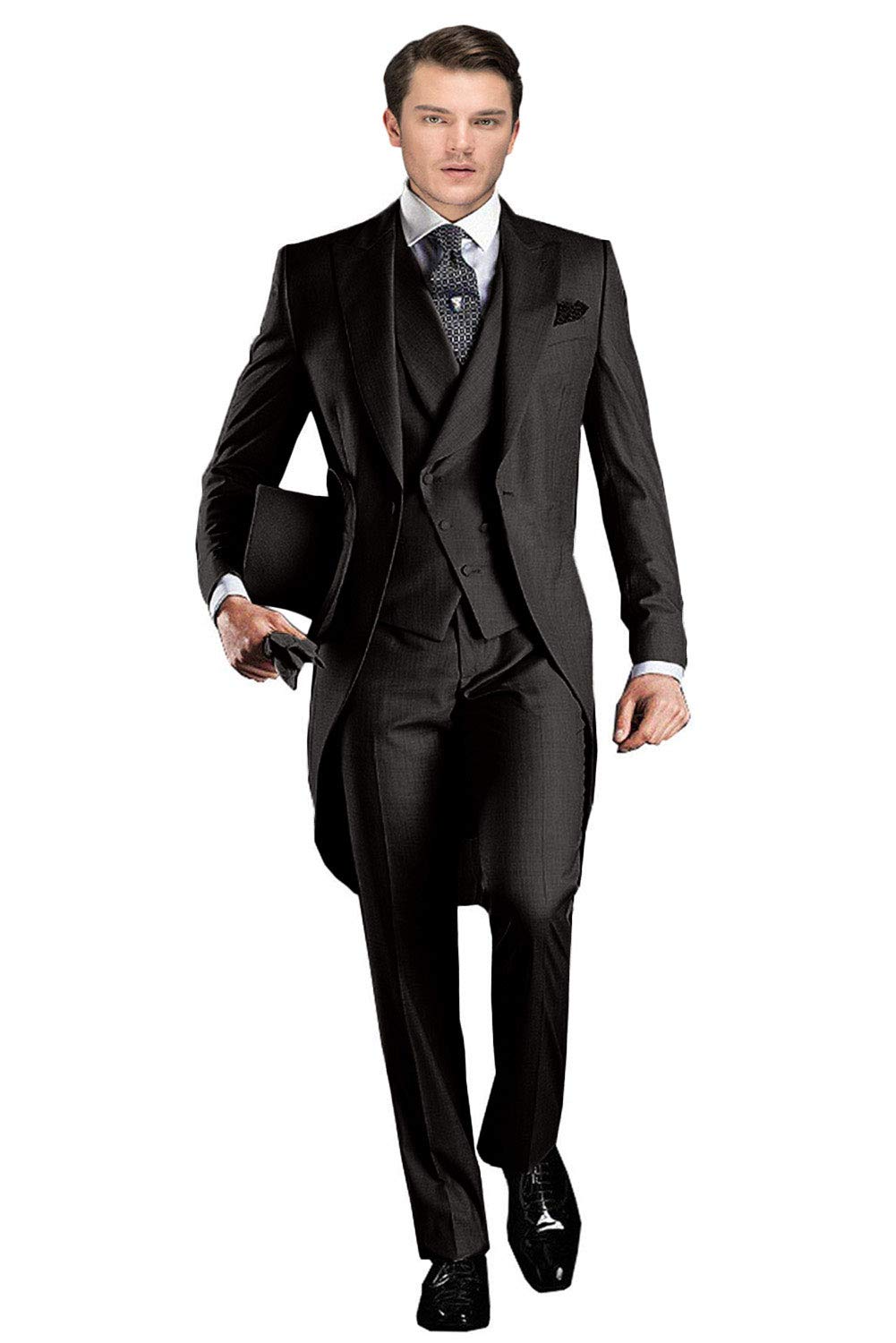 Wemaliyzd Men's 3-Piece Tuxedo Suit Set - Classic Fit Double Breasted Vest & Pants for Weddings, Prom & Formal Events