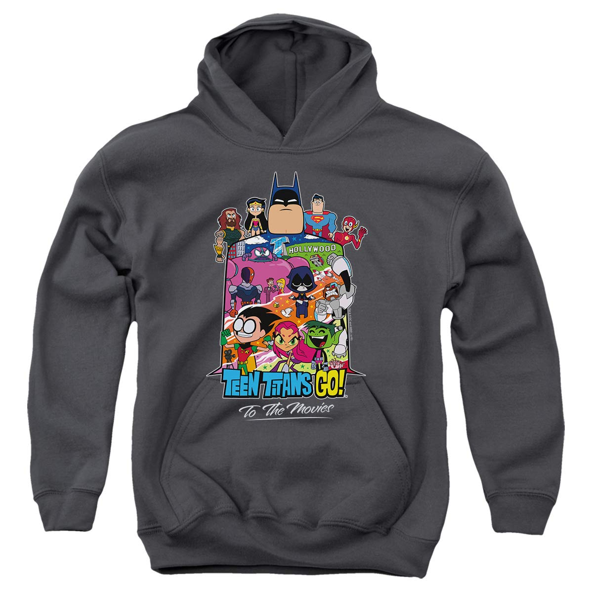 Popfunk Teen Titans Go! To the Movies Hollywood Youth Hoodie & Stickers Set - Cool Cartoon Character Apparel for Kids & Boys - Perfect for Cosplay, Birthday Gifts & Superhero Fans