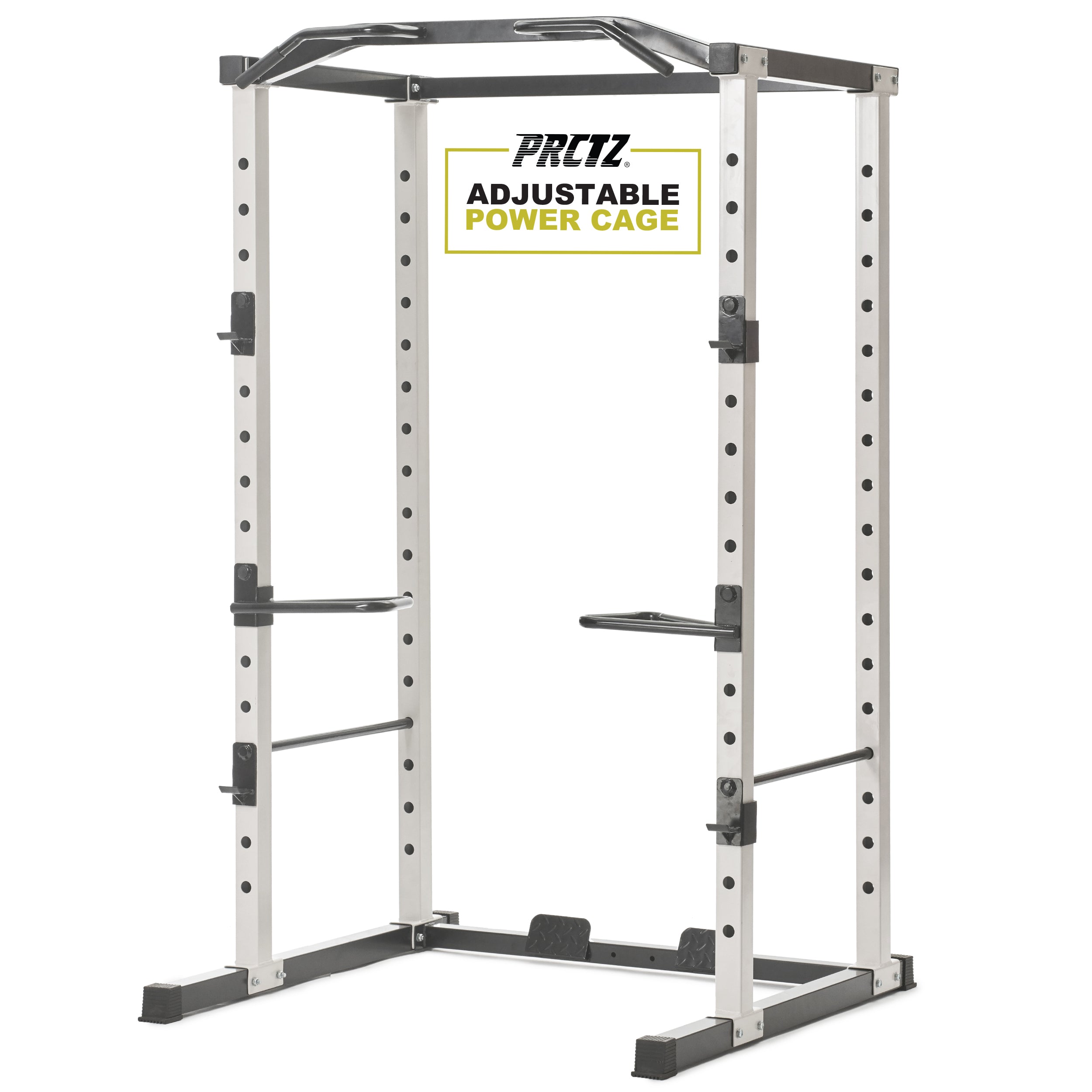 PRCTZ Adjustable Power Cage - 1000 lb Weight Capacity, Squat Rack with Pull-Up Bar & Dip Station - Perfect for Home Gym Strength Training & CrossFit Workouts