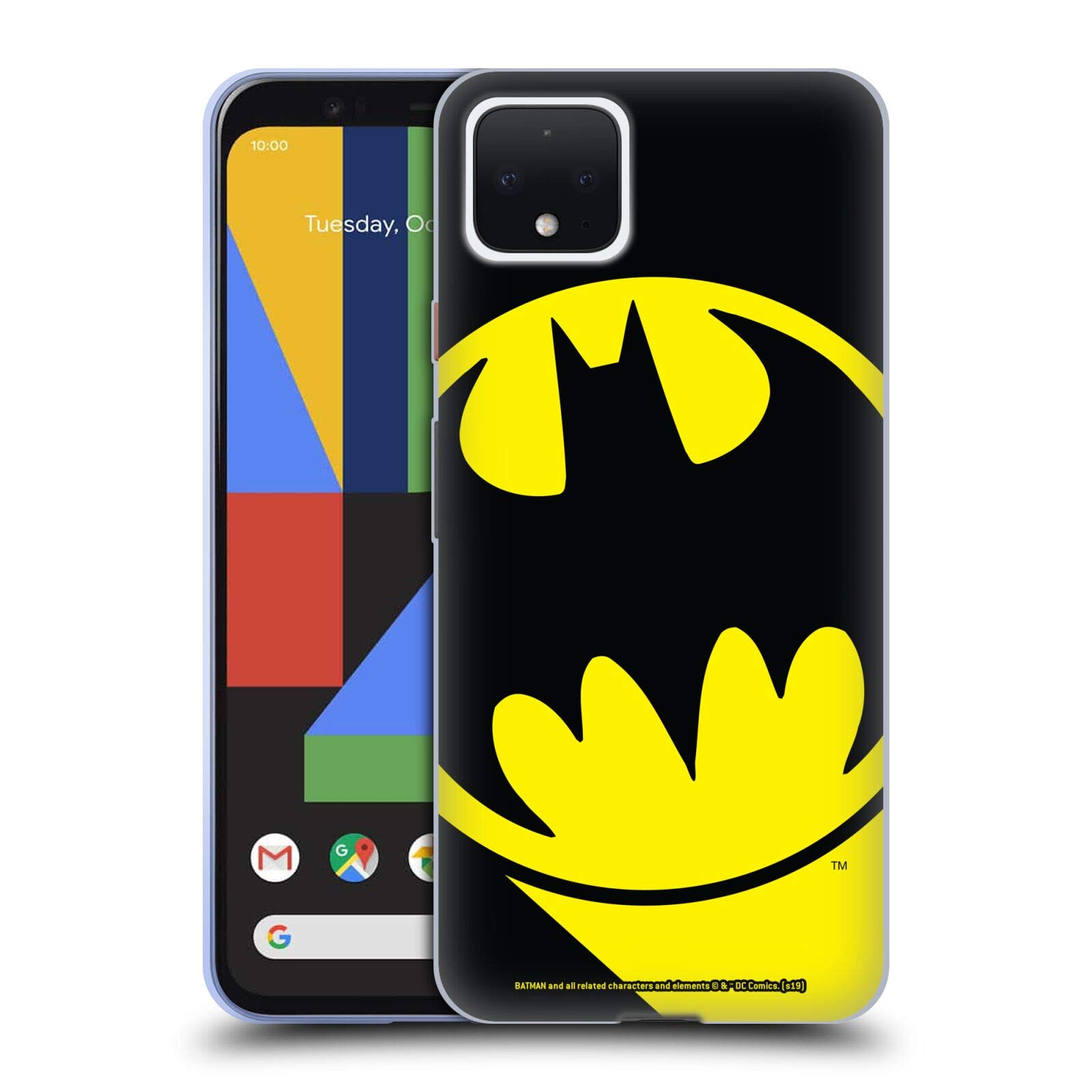 Batman Soft Gel Case for Google Pixel 4 - DC Comics Licensed for Superhero Fans