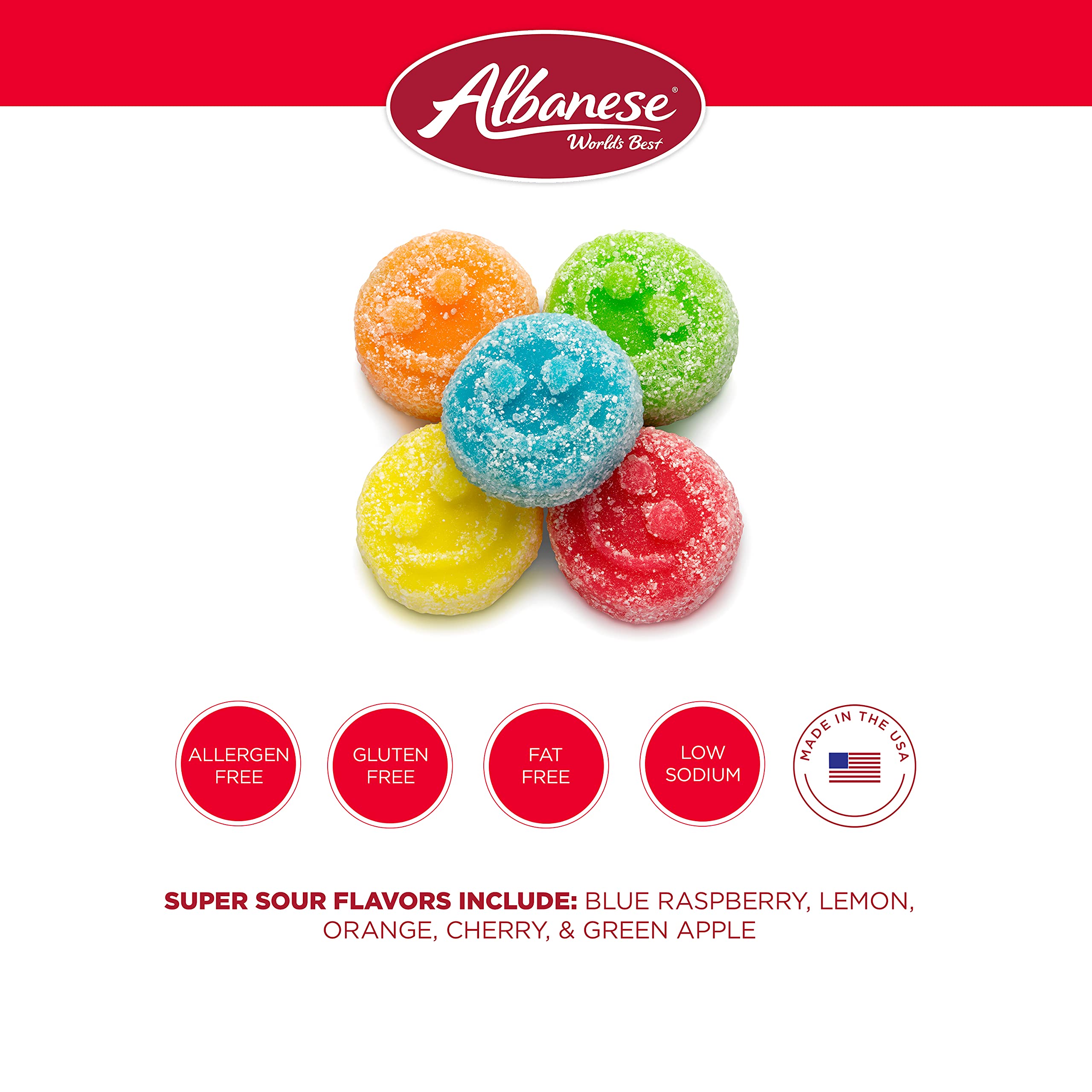Albanese World's Best Sour Gummi Poppers - 4.5lb Bulk Candy for Parties, Gifts & Movie Nights - Assorted Flavors Sour Gummy Candy Snacks