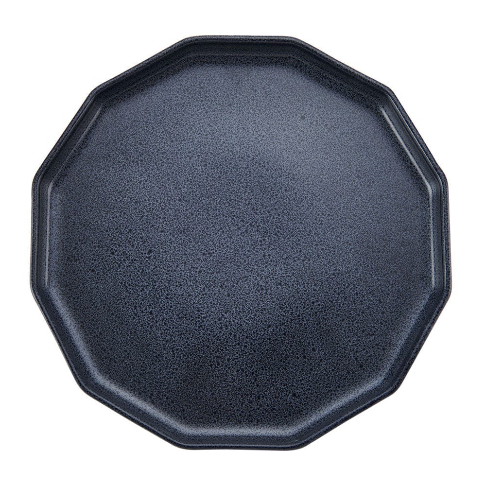 Luxor Blue 12-Piece Dinnerware Set - Service for 4 - Elegant Porcelain Plates, Bowls & Mugs - Perfect for Family Dinners, Dinner Parties & Holiday Entertaining