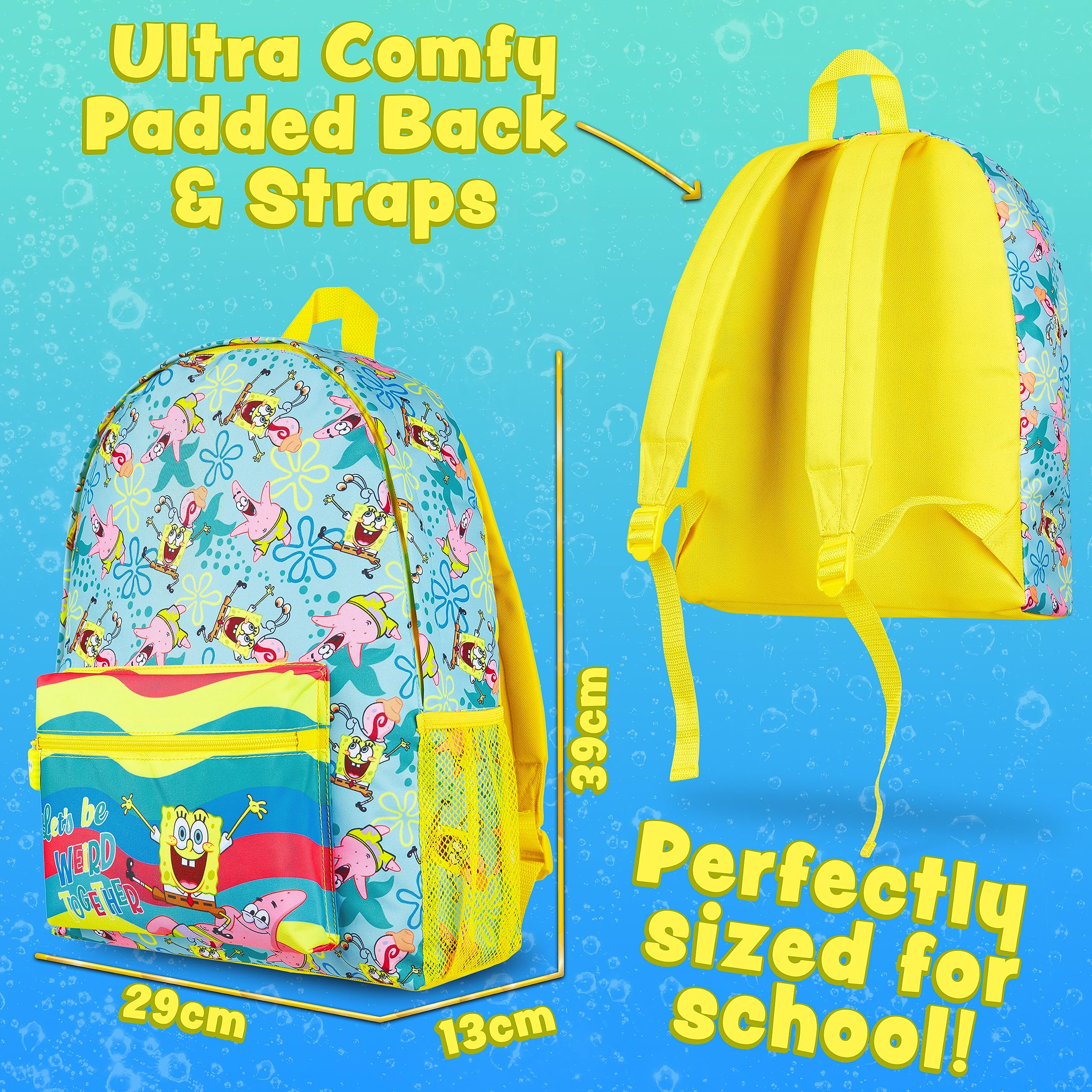 **SpongeBob SquarePants Kids Backpack for School - Official SpongeBob Gadget for Elementary & Middle School, Travel & Leisure - Durable & Stylish Backpack for Boys & Girls**    *(Perfect for School, Day Trips, and Everyday Adventures!)*