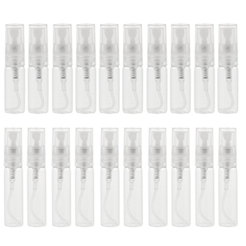 Tachiuwa 3ml/5ml Clear Empty Perfume Bottles with Fine Mist Spray - 20 Pack Small Travel Size Refillable Bottles for Essential Oils, Cologne & Fragrance - Perfect for DIY, Gifts & Christmas Presents