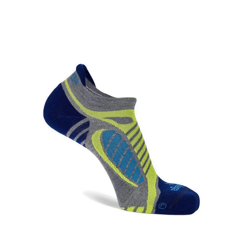 Balega Ultra Light No Show Socks - Grey Heather/Royal Blue - Perfect for Running, Hiking & Everyday Comfort