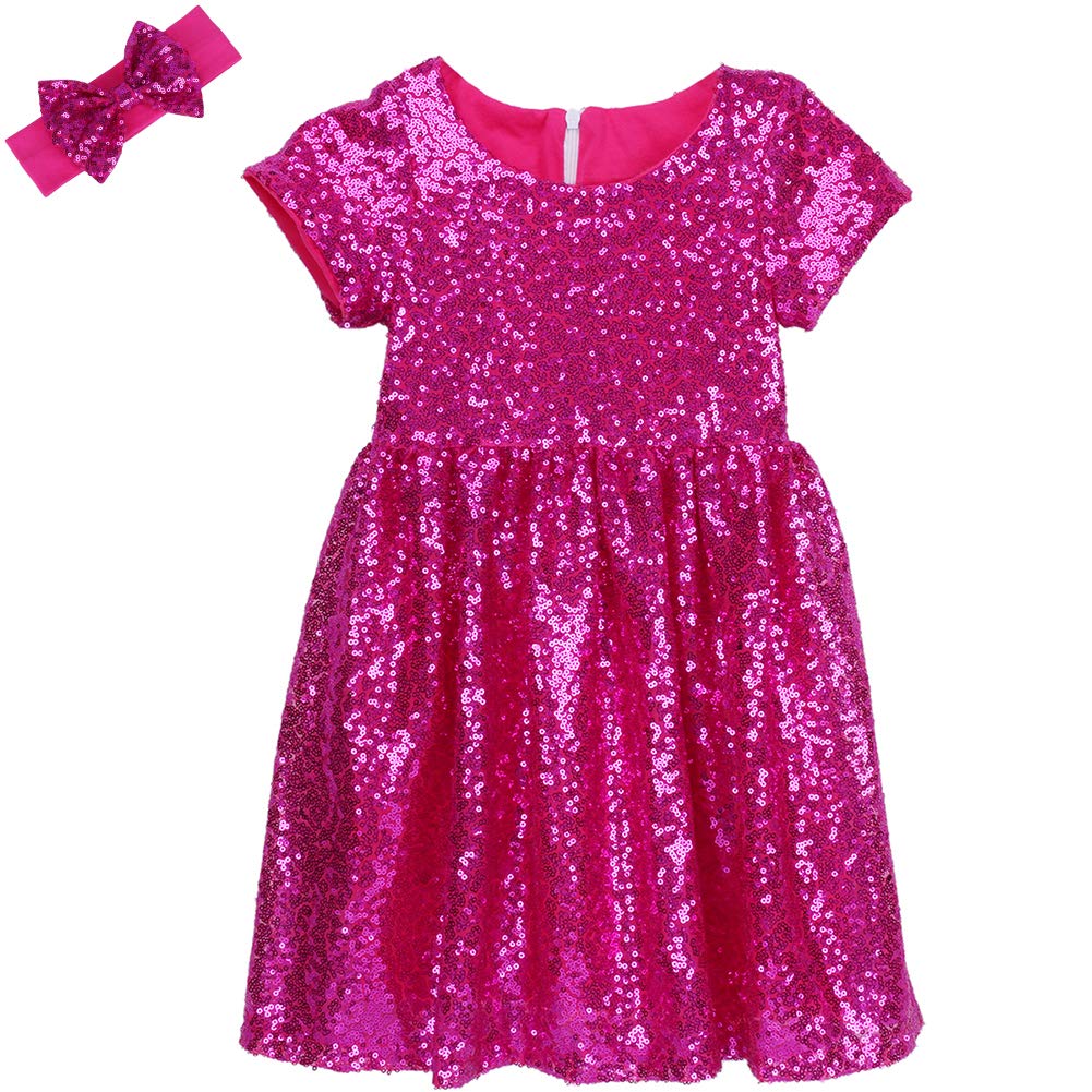 **Cilucu Flower Girl Dress for Baby Toddlers - Sparkly Sequin Party Dress for Kids, Bridesmaid & Wedding Gown (Perfect for Weddings, Birthday Parties & Special Occasions)**