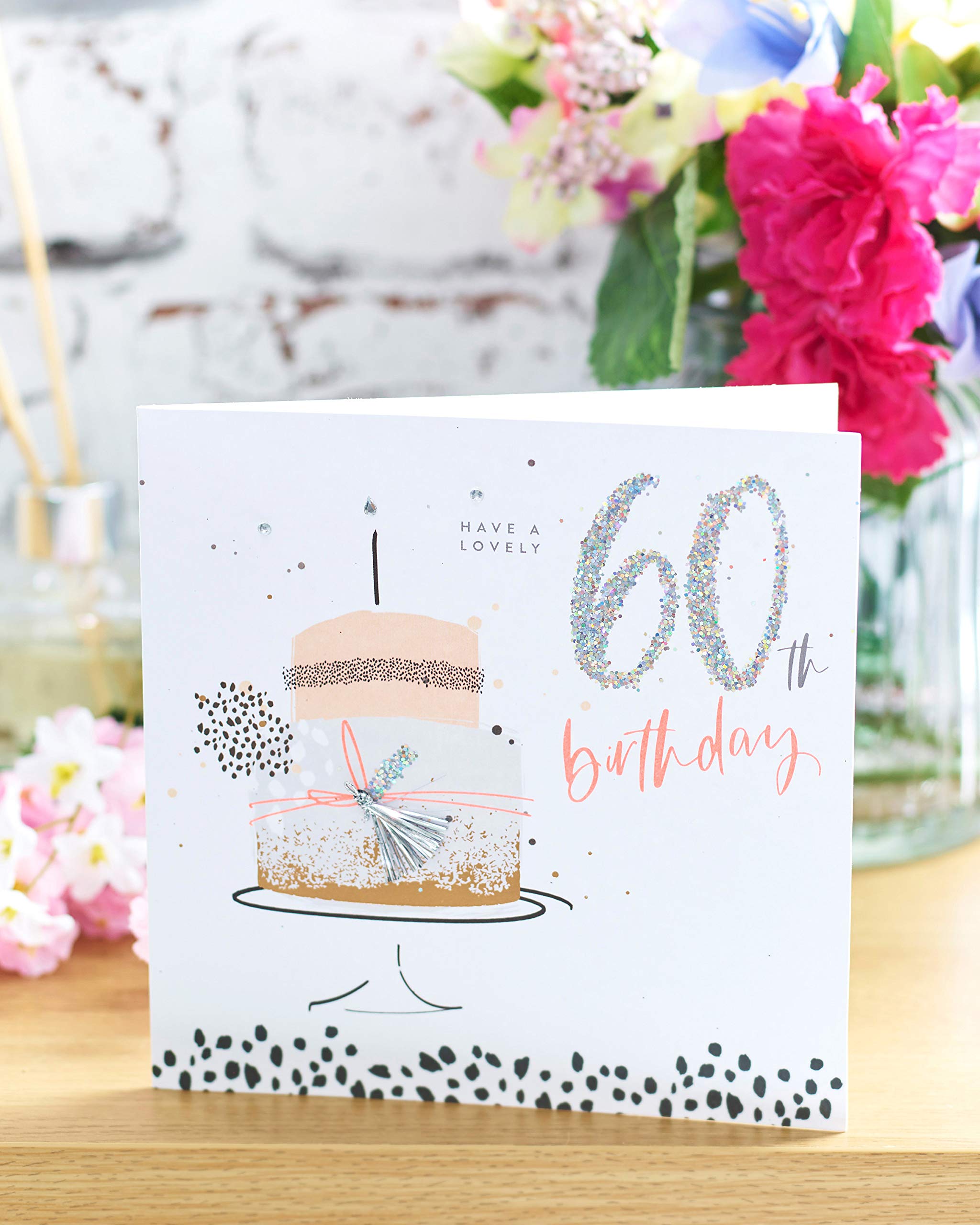 60th Birthday Card for Women - Elegant UK Greeting Card for Mom, Friend & Her - Perfect 60th Birthday Gift Idea - Great for Milestone Celebrations & Special Occasions