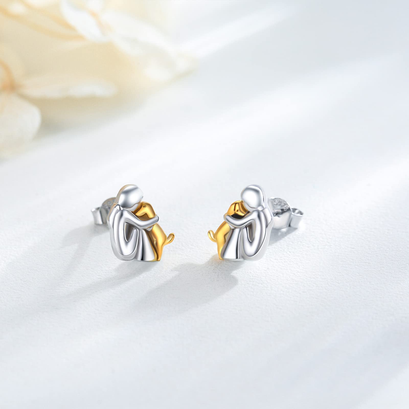 925 Sterling Silver Dog Stud Earrings - Cute Puppy Pet Jewelry for Women & Girls | Hypoallergenic Gift for Dog Lovers | Perfect for Sensitive Ears, Daily Wear & Special Occasions