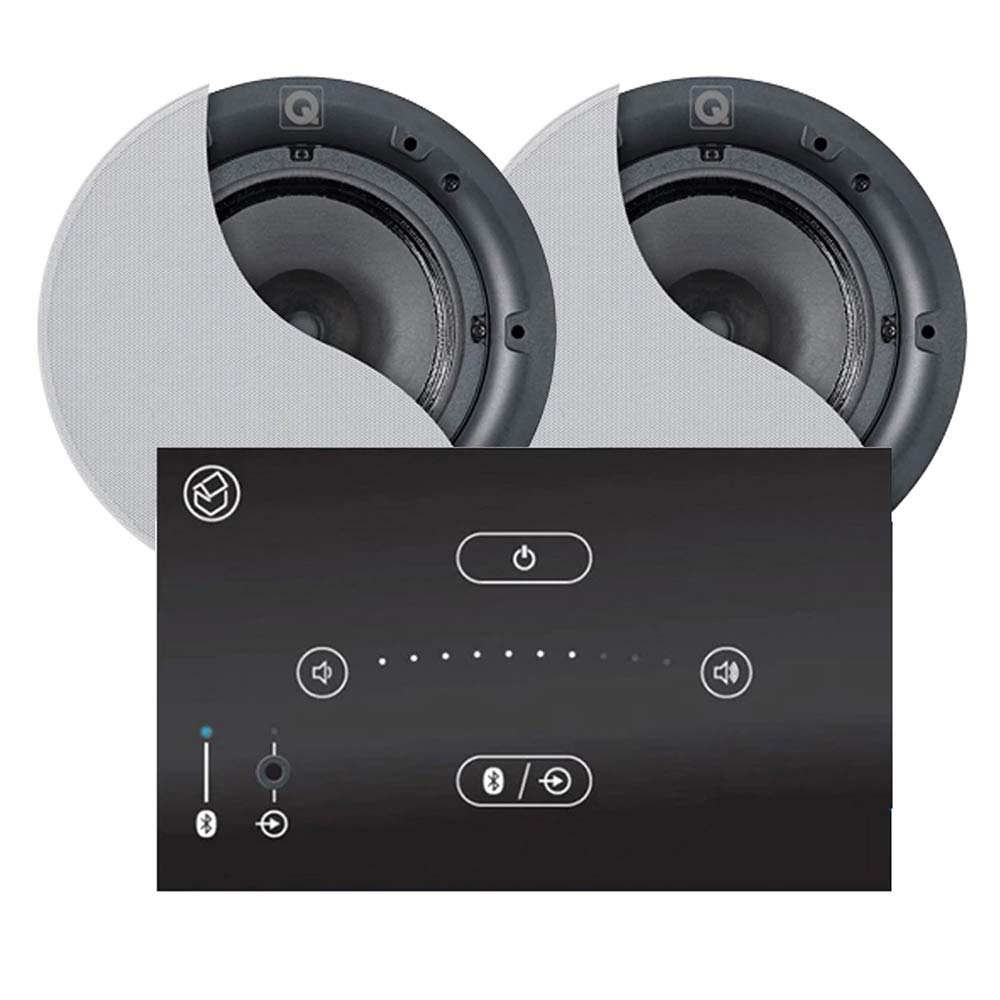 Q Acoustics Qi65CB In-Ceiling Speakers with Systemline E50 Bluetooth HiFi System - Premium Sound for Home Theater, Multi-Room Audio & Smart Home Integration