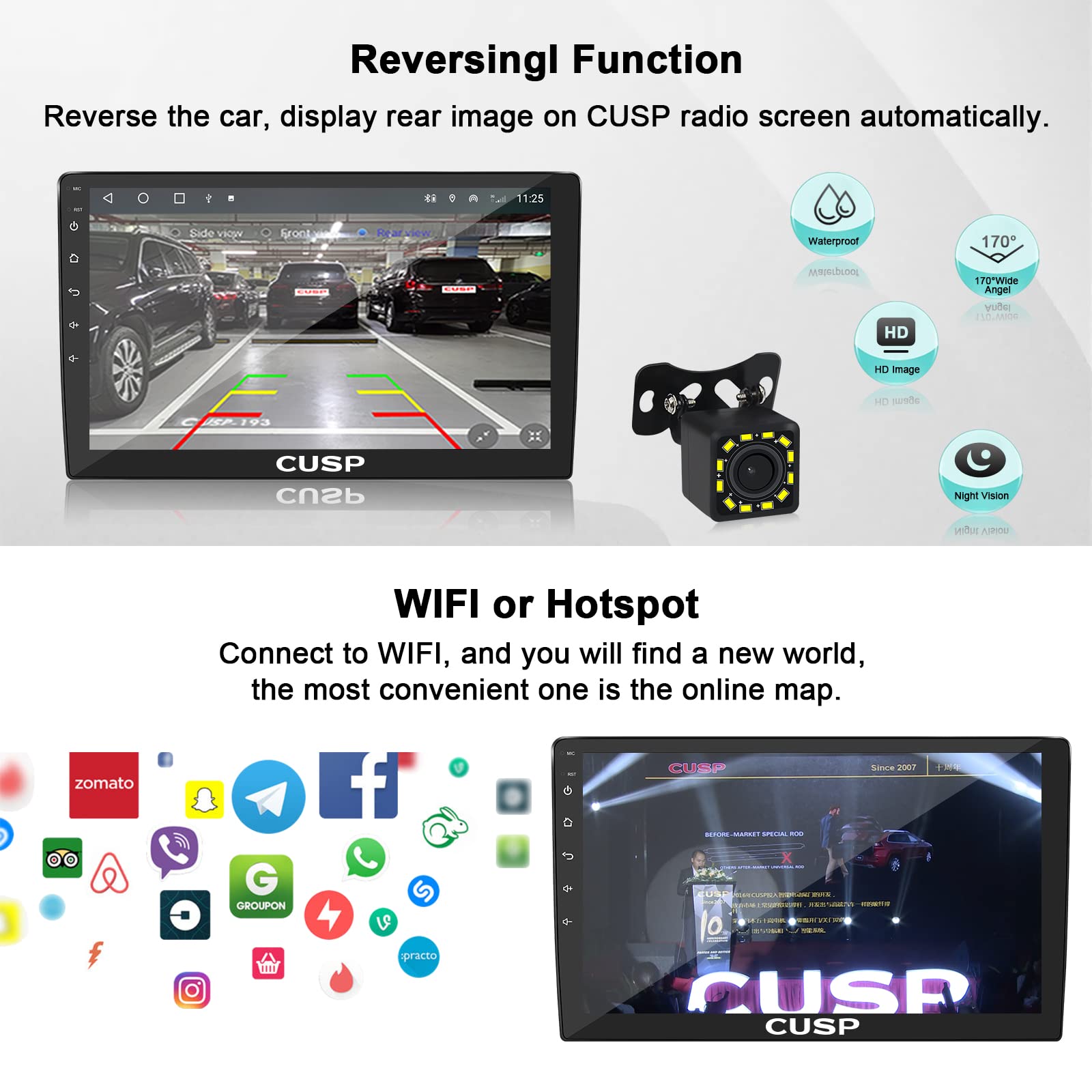2024 New 10 Inch Android Car Stereo with GPS Navigation - Double Din Touch Screen 1280x720 HD Display - Bluetooth, FM, WiFi, Wireless CarPlay & Android Auto - Mirror Link for Phone Camera - Universal In-Dash Head Unit for Cars, Trucks & SUVs - Perfect for Road Trips & Daily Commuting