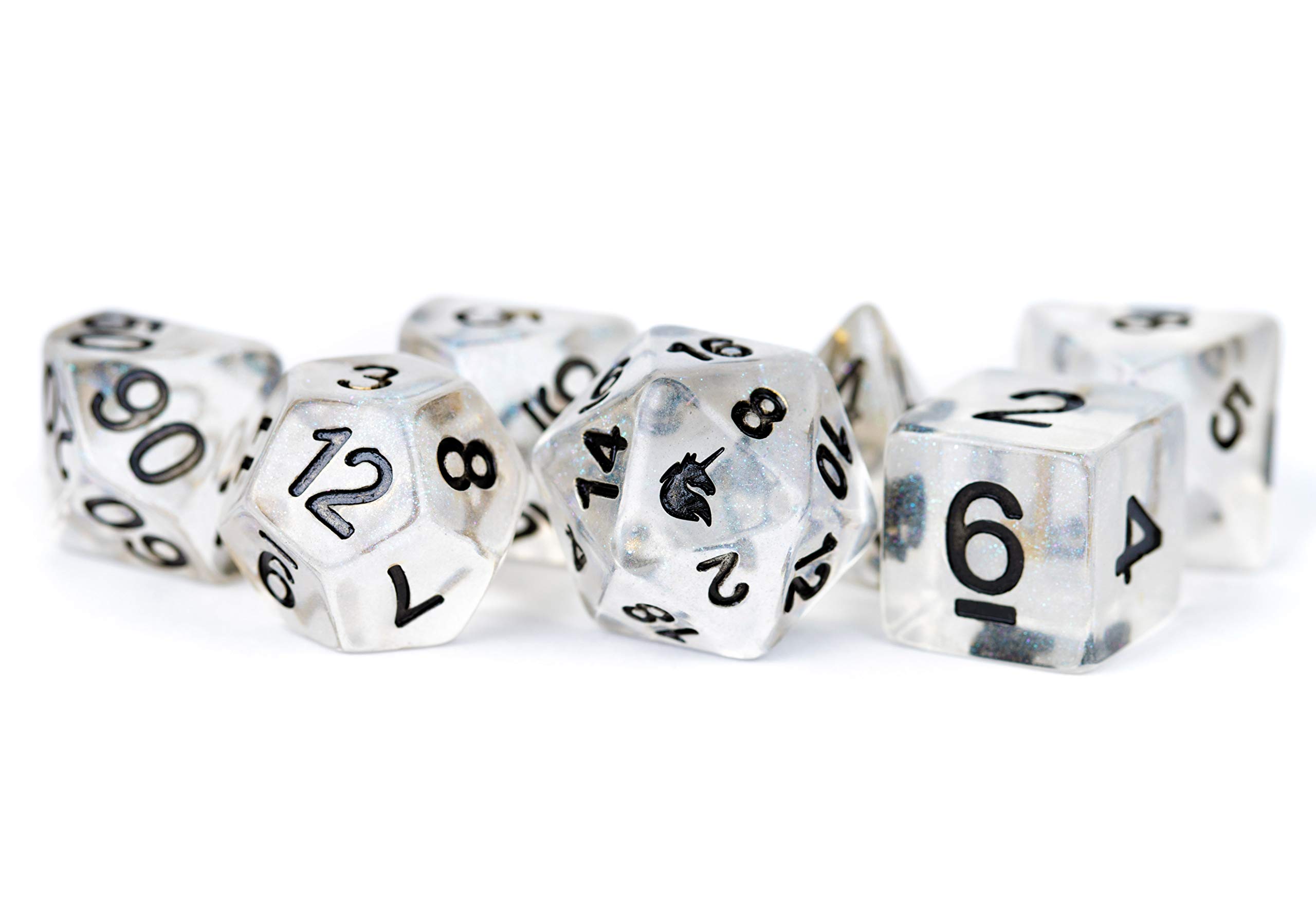 16mm Polyhedral Unicorn Ice Dice Set for D&D, RPG, and Tabletop Gaming - Perfect for Fantasy Role-Playing Games & Collectors