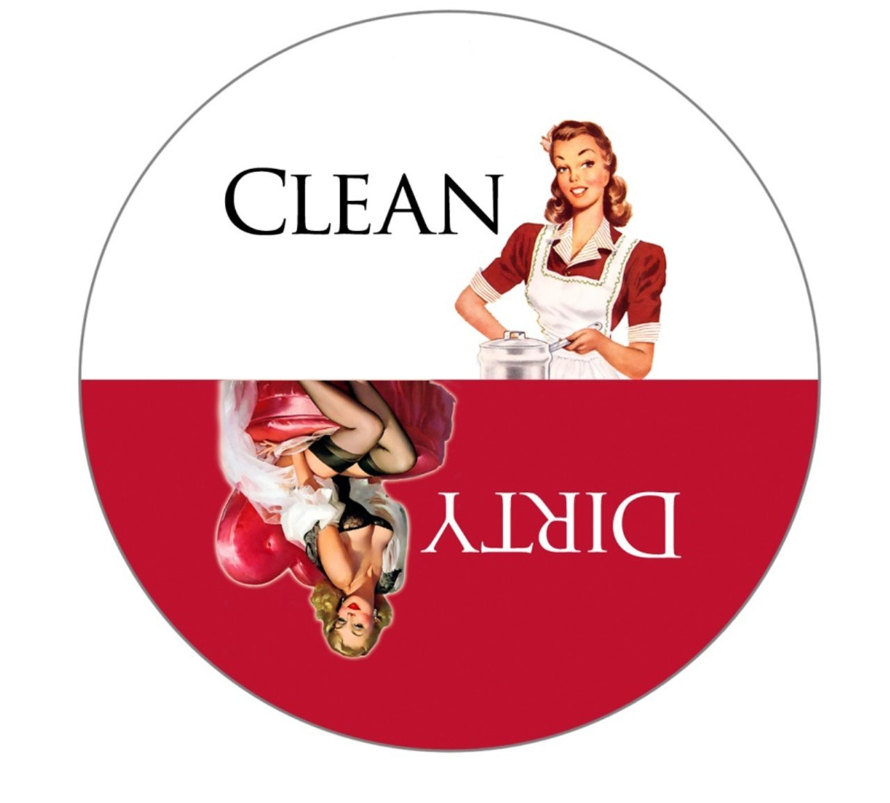 3.5” Dirty/Clean Dishwasher Magnet - Solves Common Kitchen Problems, Sticks to Any Surface (Red & White) - Perfect for Dishwasher Organization & Kitchen Reminders