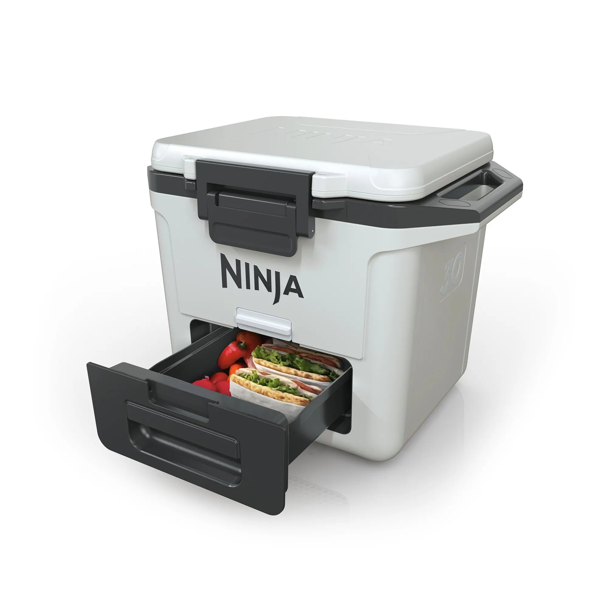 Ninja FrostVault 28L Hard Cooler with Dry Zone - Premium Insulated Cooler for Camping, Beach, Picnics & Outdoor Adventures - Leakproof Food Storage with Separate Dry Compartment