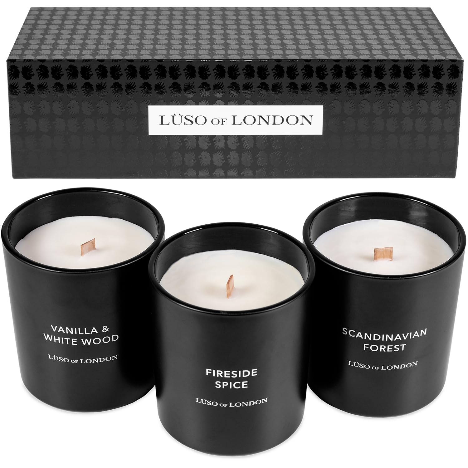Premium Scented Candle Gift Set - 3 Large Luxury Soy Candles for Home, Spa & Relaxation in Elegant Black Gift Box | Perfect for Christmas, Birthday Gifts & Aromatherapy