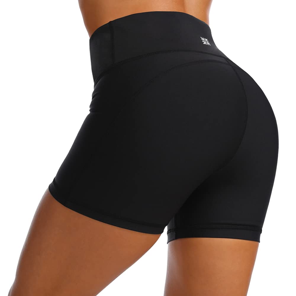 Zengjo Women's 4 Inch High Waisted Bike Shorts - Yoga, Volleyball, Running, Workout & Dance Compression Shorts with Fun Prints | Perfect for Gym, Sports & Active Lifestyle