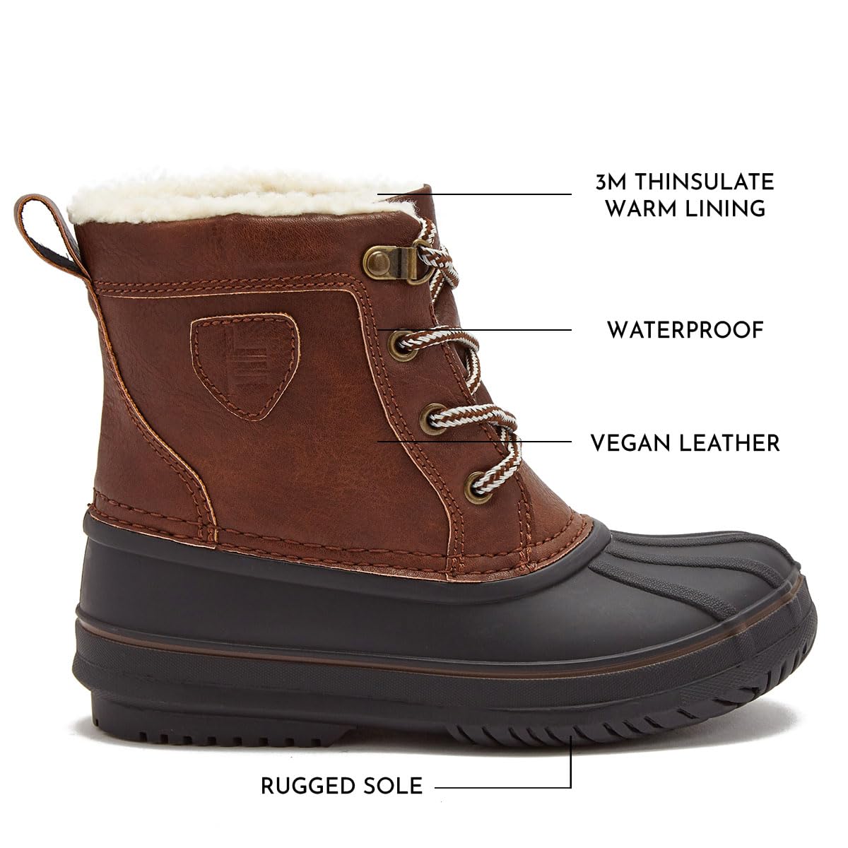 LONDON FOG Warrington Insulated Waterproof Snow Boots for Kids - Winter Duck Boots for Boys & Girls (Toddler to Big Kid Sizes 11-7) - Perfect for Snow Play, School & Outdoor Winter Activities