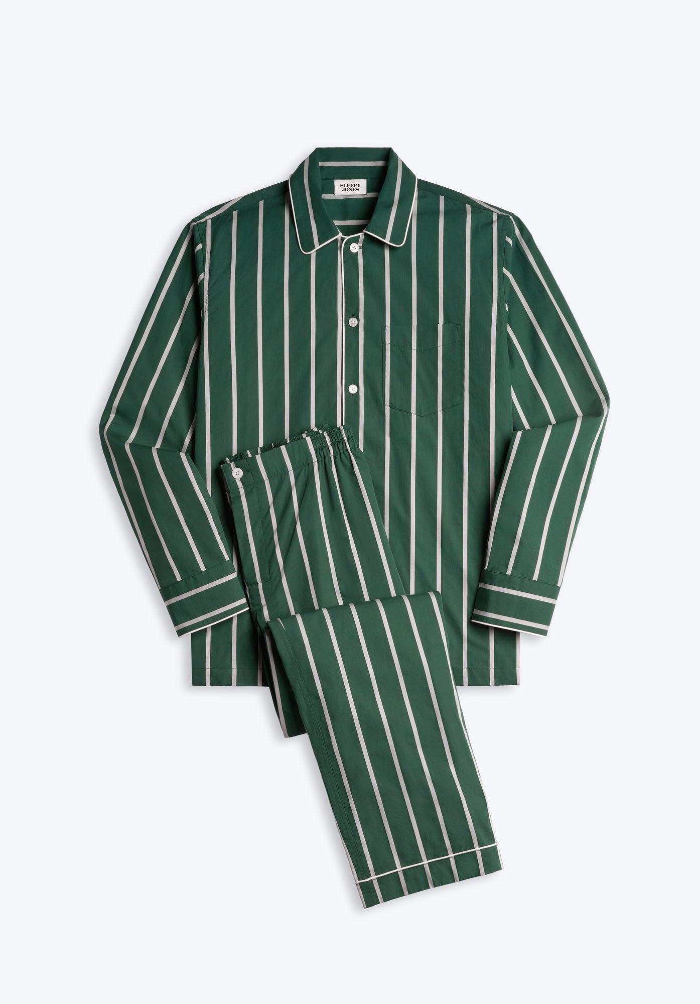 Hunter & Cream Sateen Stripe
