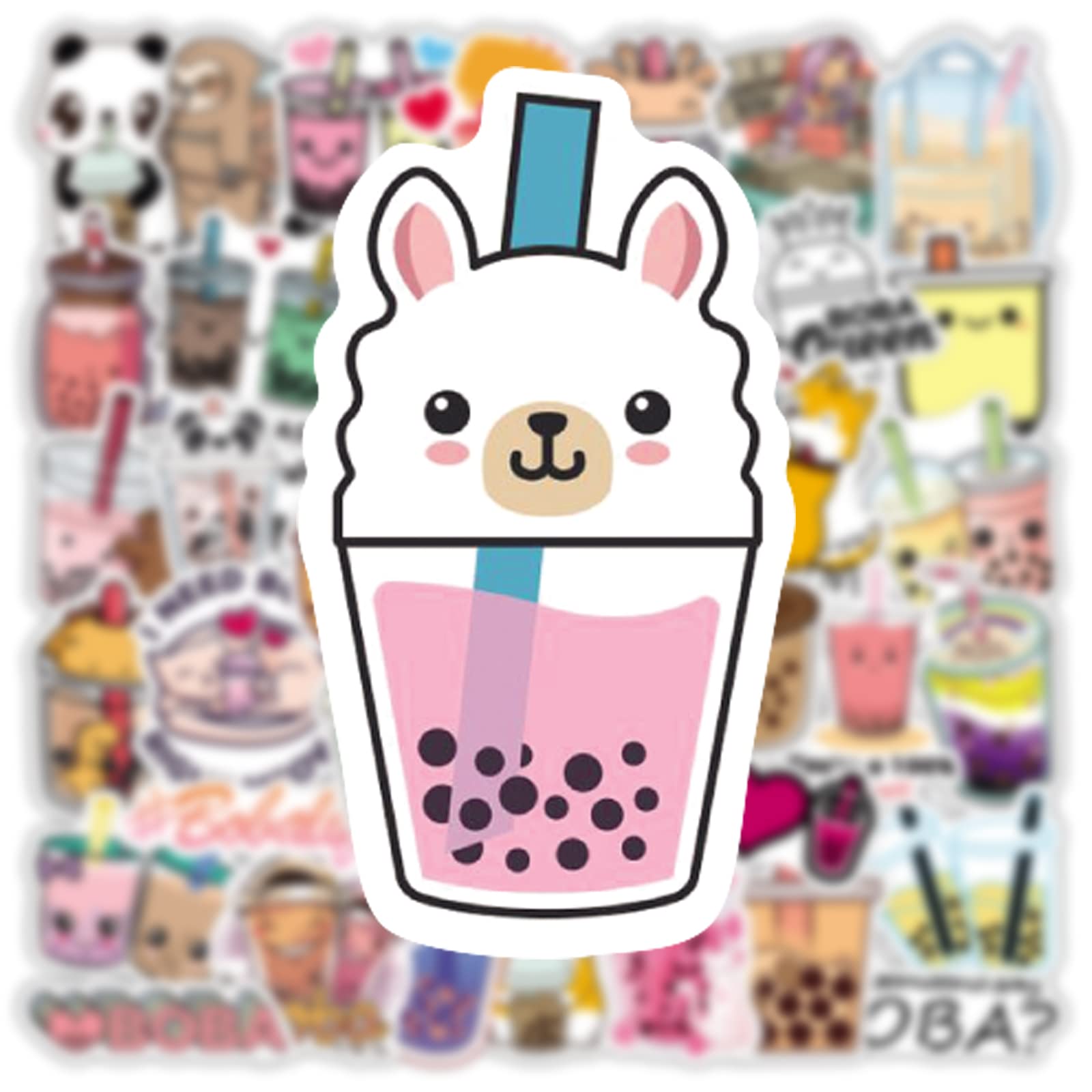 50PCS Kawaii Bubble Tea Stickers - Cute Boba Stickers, Waterproof Vinyl Aesthetic Stickers for Water Bottles, Laptops, Journals - Perfect for Teens, Kids & Girls - Great for School, DIY Crafts & Gift Wrapping