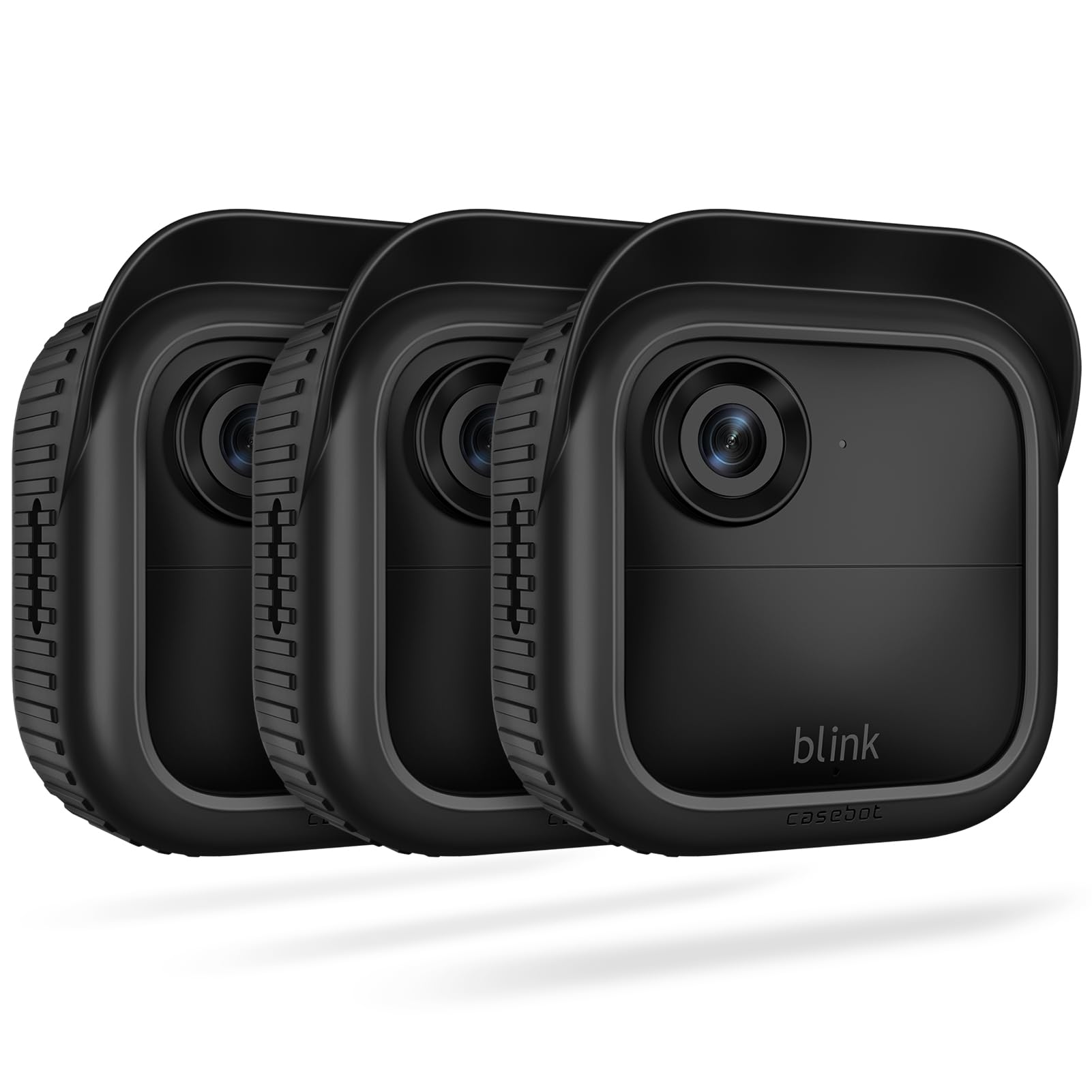 Silicone Protective Cover for Blink Outdoor 4 (4th Gen) Camera - 3 Pack Weatherproof Skin Case with Hat Brim for Blink 4 Smart Security Camera (Black) - Perfect for Outdoor Home Security, Surveillance & Weather Protection