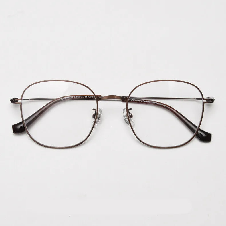 CCspace Unisex Full Rim Oval Square Titanium Eyeglasses - Lightweight Durable Frame for Men & Women - Perfect for Reading, Work & Daily Wear (Model 300722)
