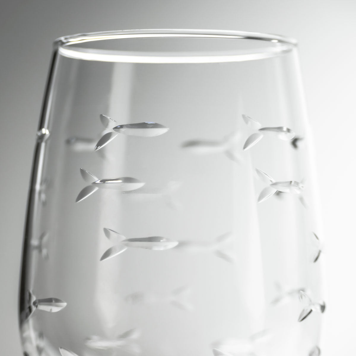 Premium 12oz White Wine Glasses Set of 2 - Elegant School of Fish Design - Perfect for Dinner Parties, Romantic Dates & Home Decor