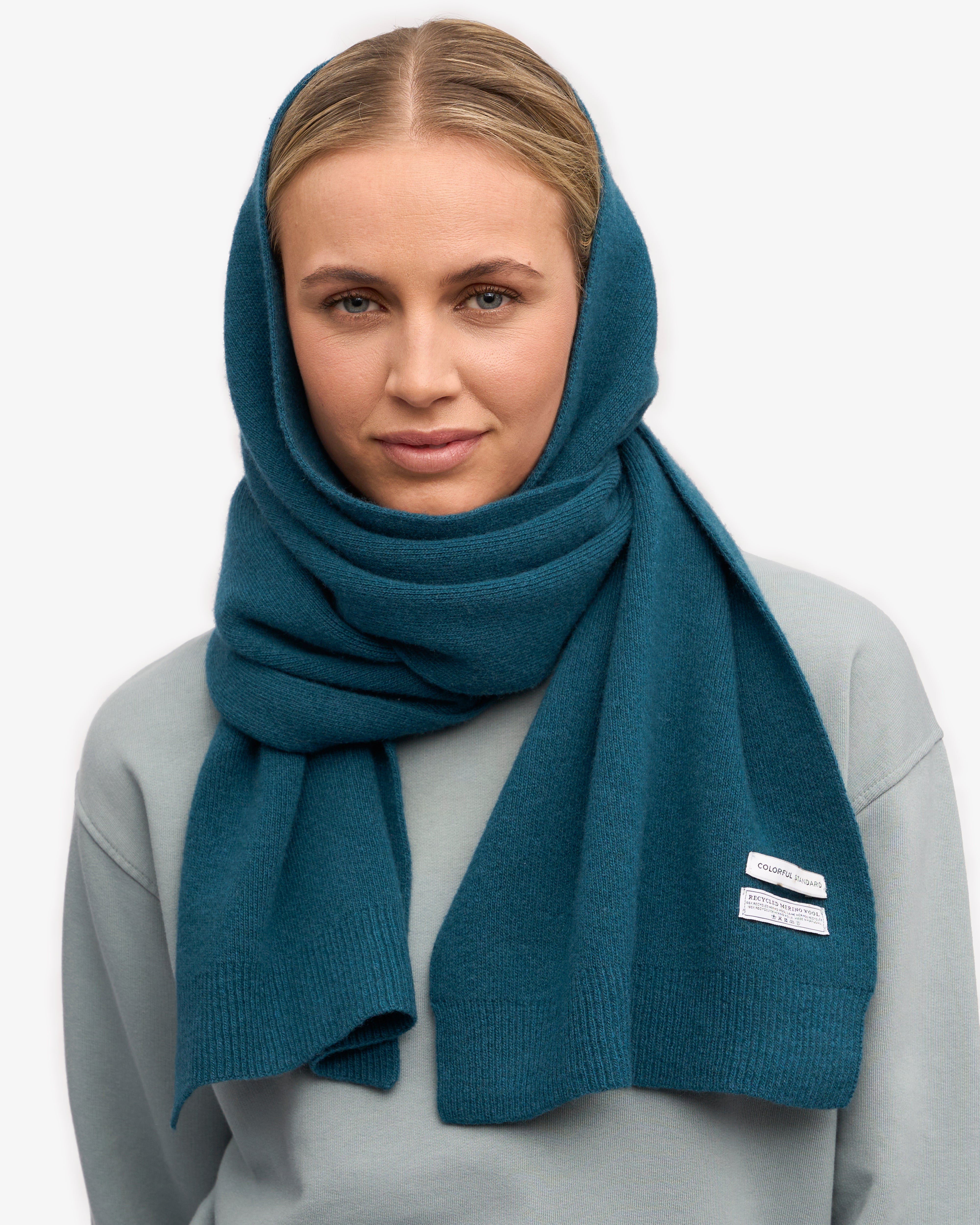Premium Merino Wool Scarf for Women & Men - Soft & Warm Ocean Green Winter Accessory - Perfect for Cold Weather, Outdoor Activities & Fashion Layering