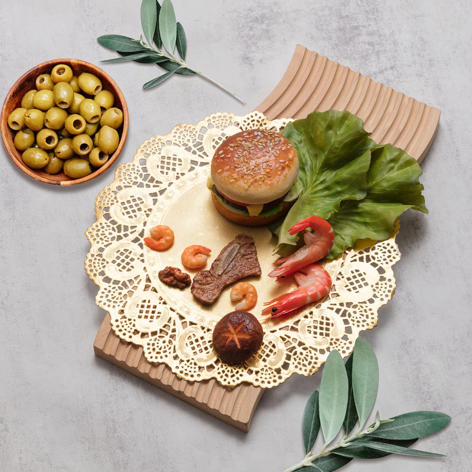 200 Pcs Gold 10 Inch Round Lace Paper Doilies - Elegant Disposable Placemats for Dinner Plates, Desserts, Wedding Tableware & Craft Decorations - Perfect for Party, Tea Time and Special Occasions