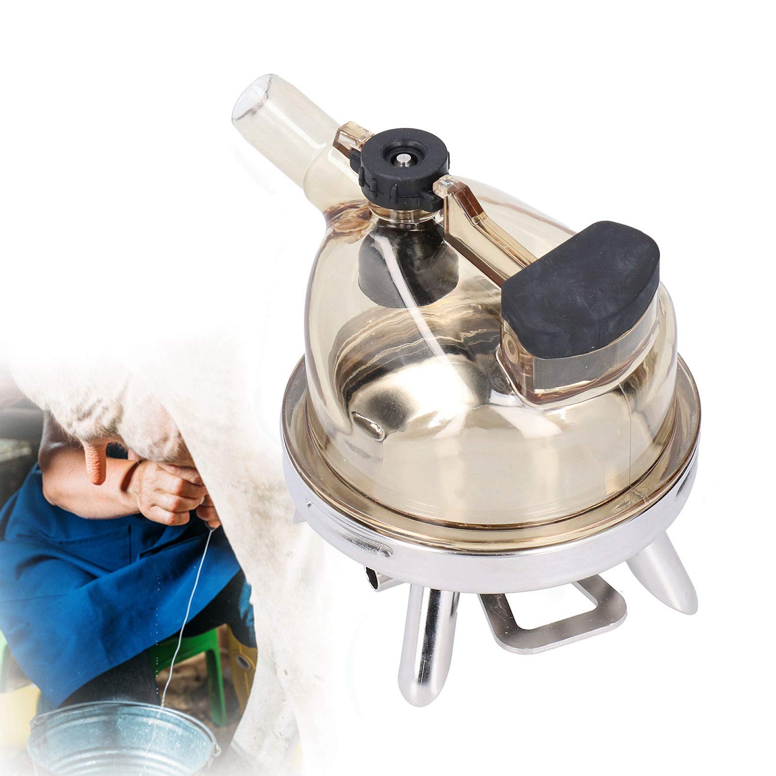 CHEOTIME 400ml Stainless Steel Milking Claw - Durable Cow Milk Collector Tool for Farm Milking Machines | Perfect for Cows & Sheep | Ideal for Dairy Farms, Homesteads & Small-Scale Milk Production