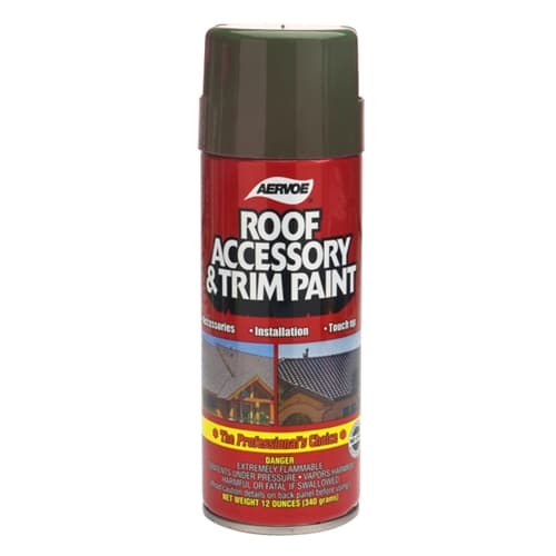 Aervoe 1612 12 oz Dark Brown Roof & Trim Paint - Durable Exterior Paint for Gutters, Shutters, and Metal Surfaces | Weather-Resistant Finish for Home Improvement Projects