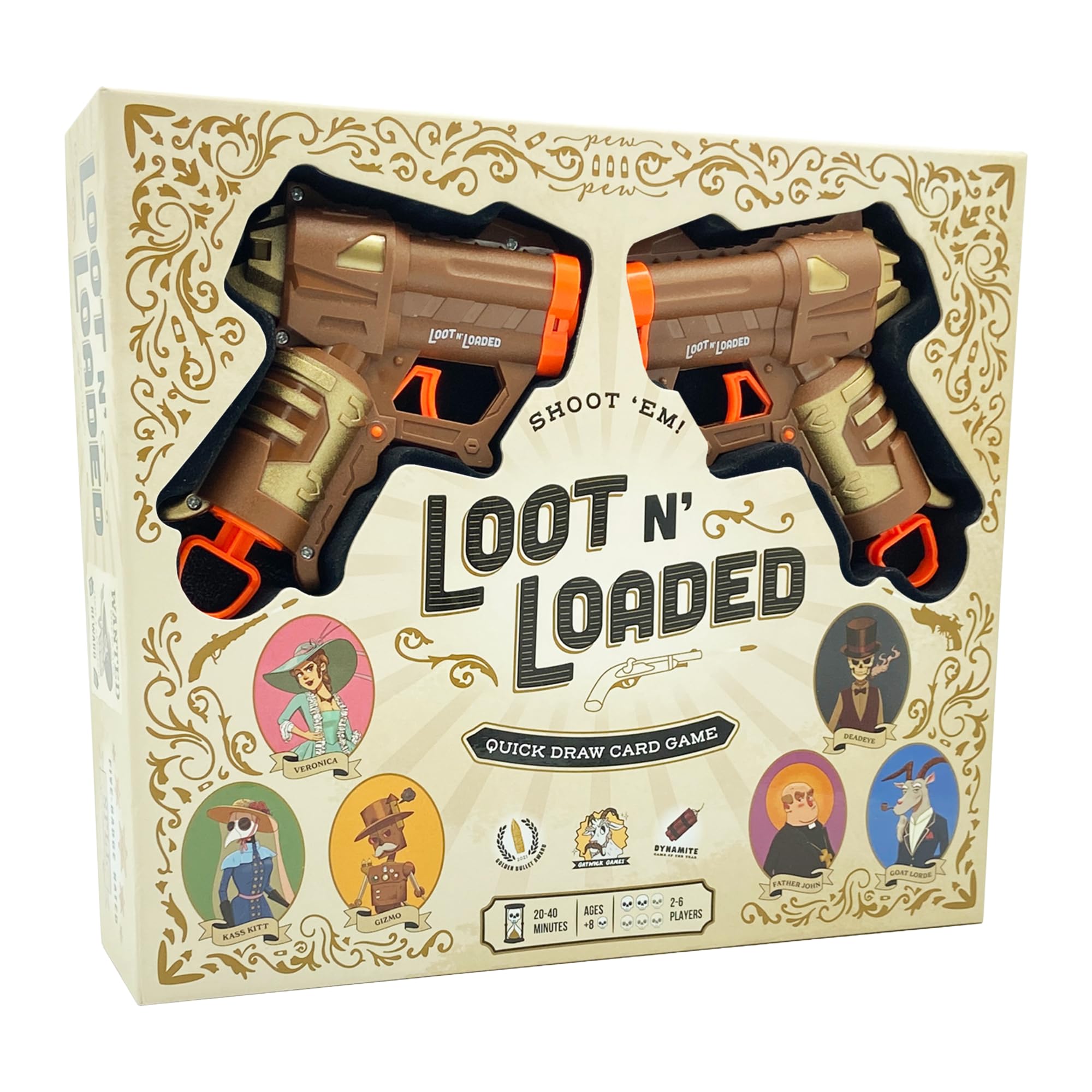 Quick Draw Card Game with Toy Guns - Fun for Family & Party, 2-6 Players