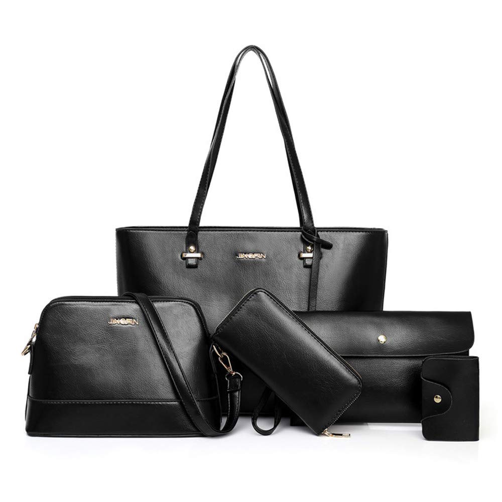 Stylish 5-Piece Women's Handbag Set - PU Leather Tote & Satchel Purse Combo for Work, Travel & Everyday Use