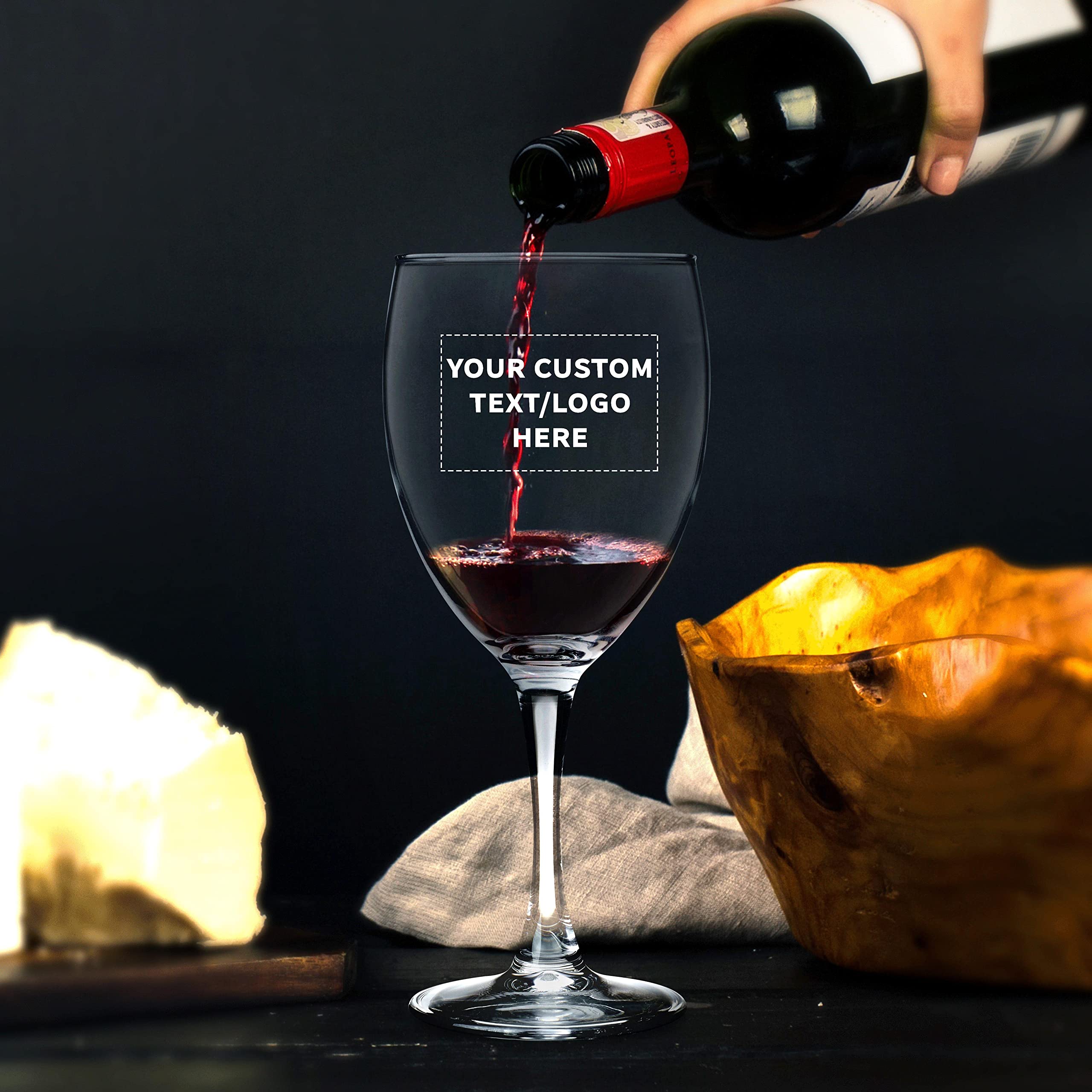 ARC 10.5 oz Custom Nuance Wine Glasses - Set of 50 Bulk Pack, Personalized Restaurant Glassware for Red Wine, White Wine & Cocktails - Clear Crystal Stemware - Perfect for Weddings, Bars, Catering & Fine Dining