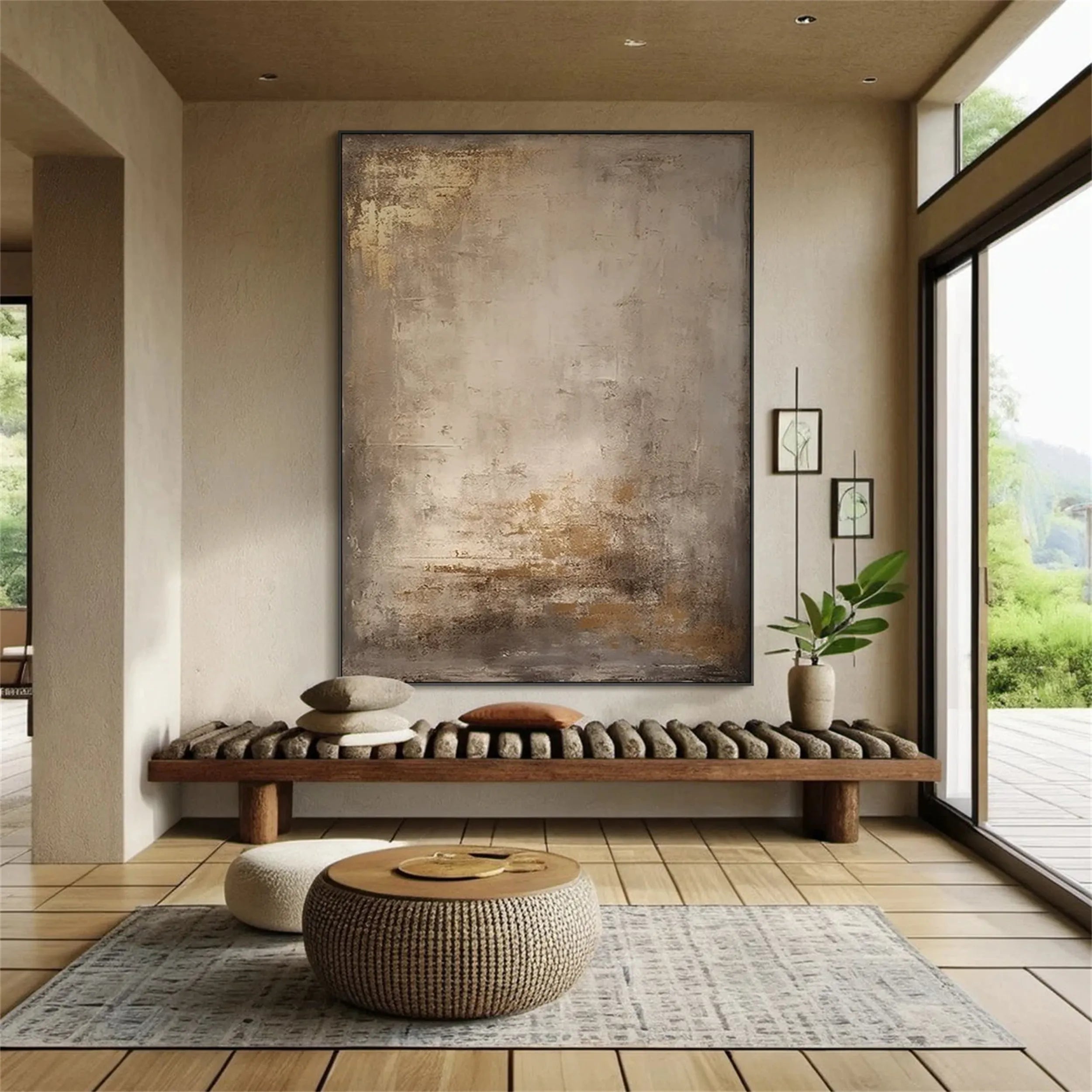 Custom Size Abstract Painting #AB 099 - Handmade Modern Wall Art for Living Room, Bedroom & Office Decor