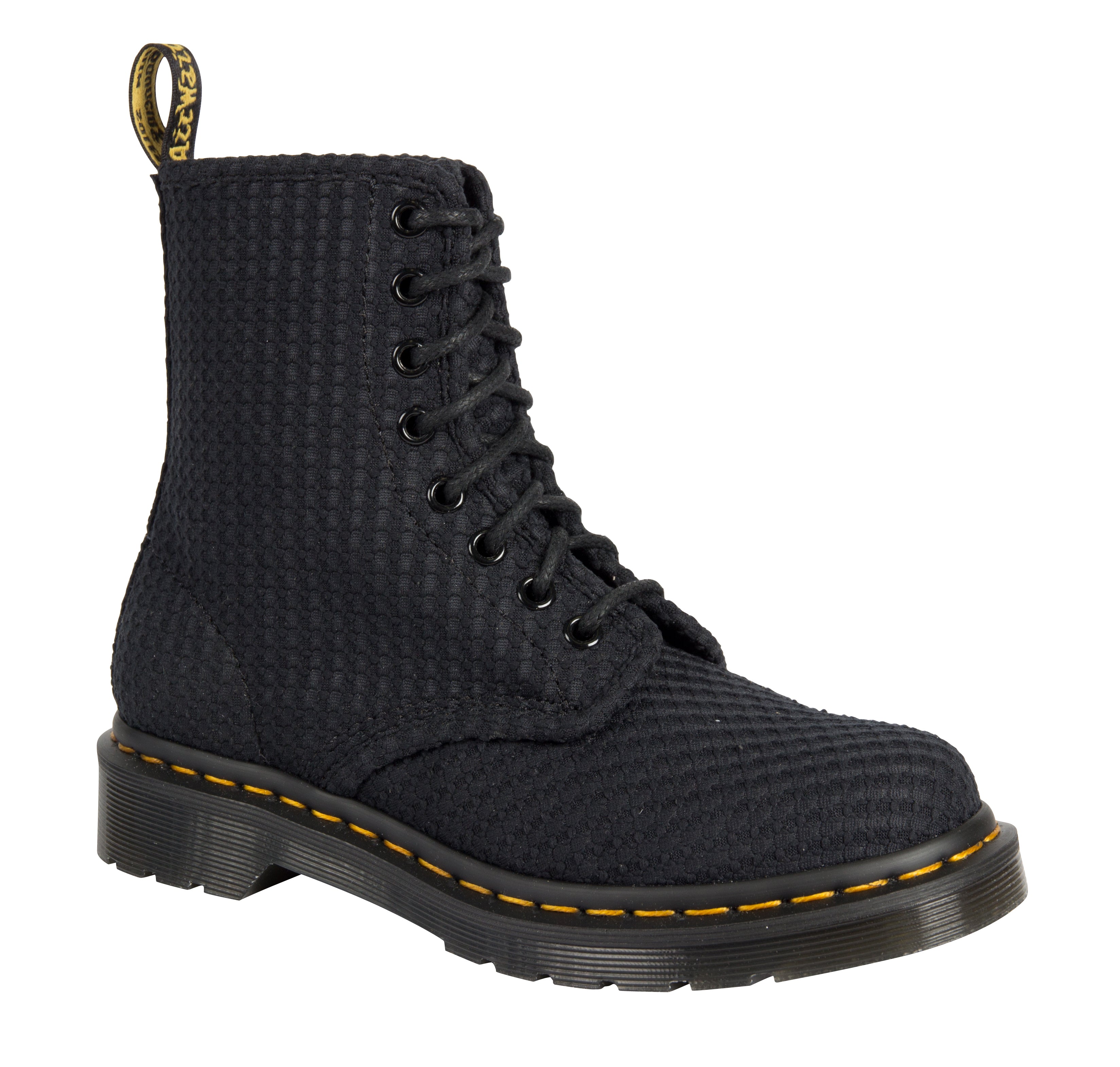 Black Waffle Cotton Boots for Women - Comfortable Winter Snow Boots for Outdoor Hiking, Walking & Casual Wear